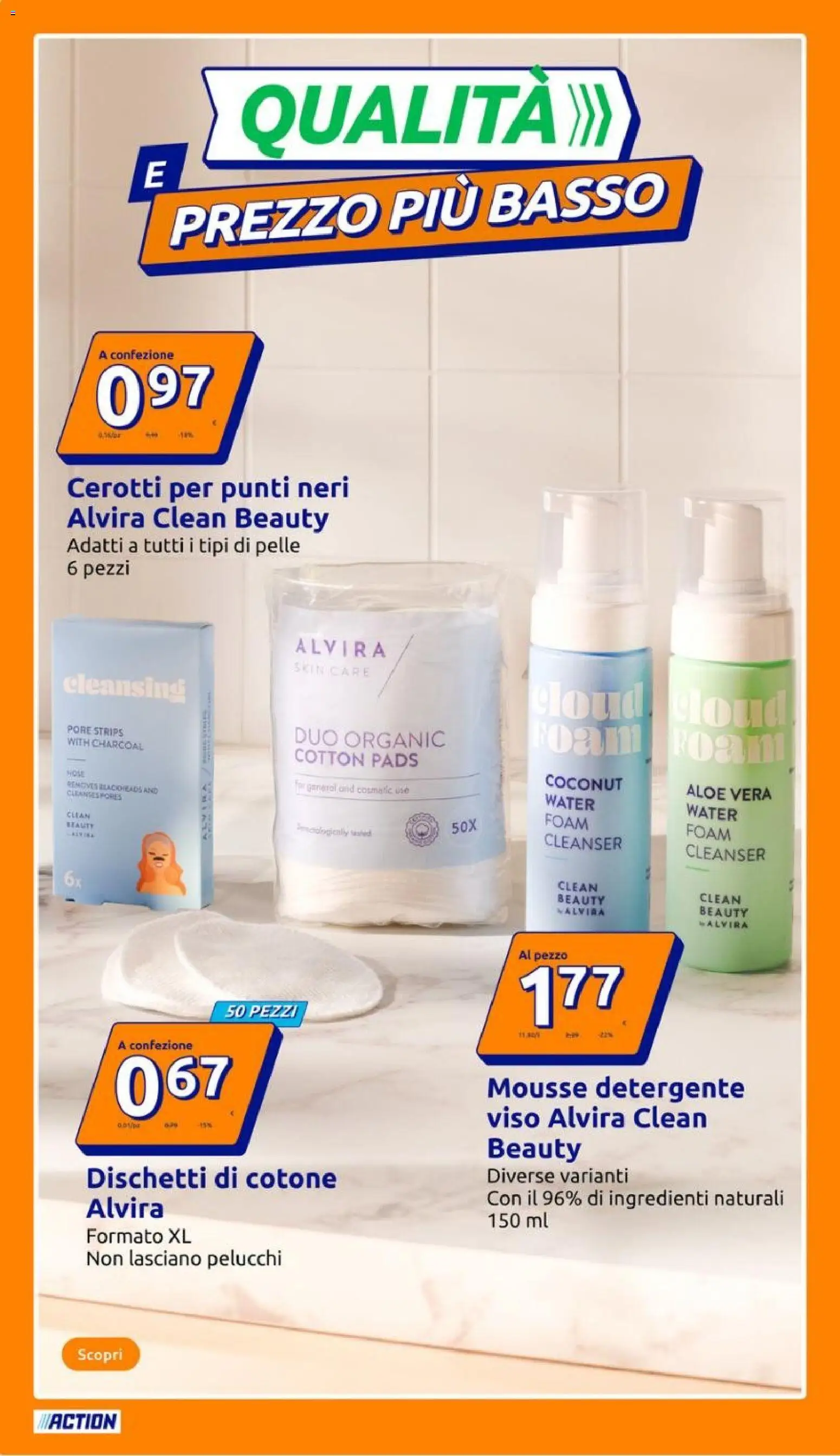 Volantino Action del 29.10.2025 | Pagina: 10 | Prodotti: Detergente, Cerotti, Aloe vera