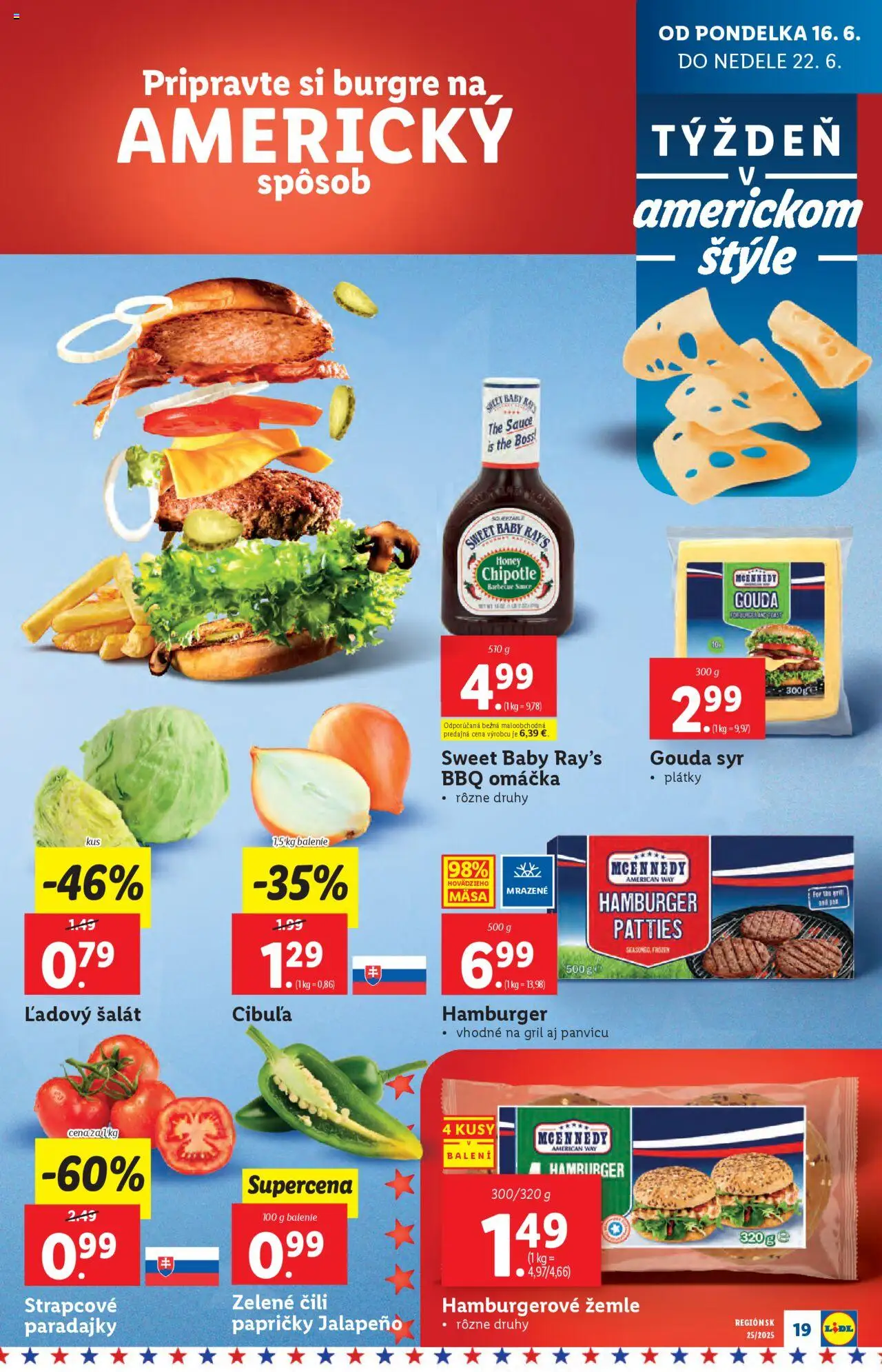 Lidl leták │ platný od 16.06.2025 | Strana: 23 | Produkty: Gril, Paradajky, Hamburgerové žemle, Omáčka