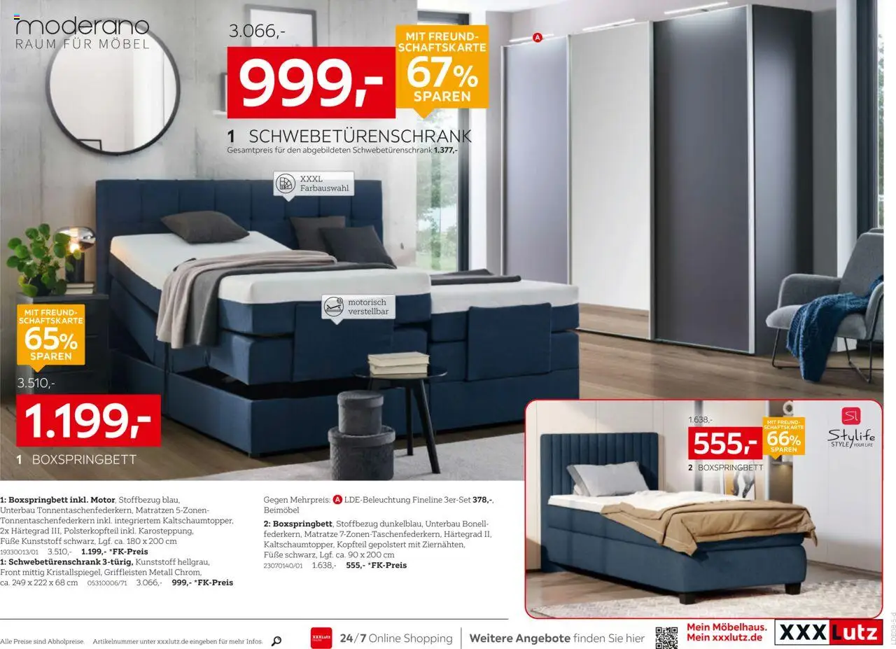 XXXL Lutz Nr. 1 beim Preis - gültig ab dem 18.08.2025 | Seite: 17 | Produkte: Matratze, Schwebetürenschrank, Boxspringbett