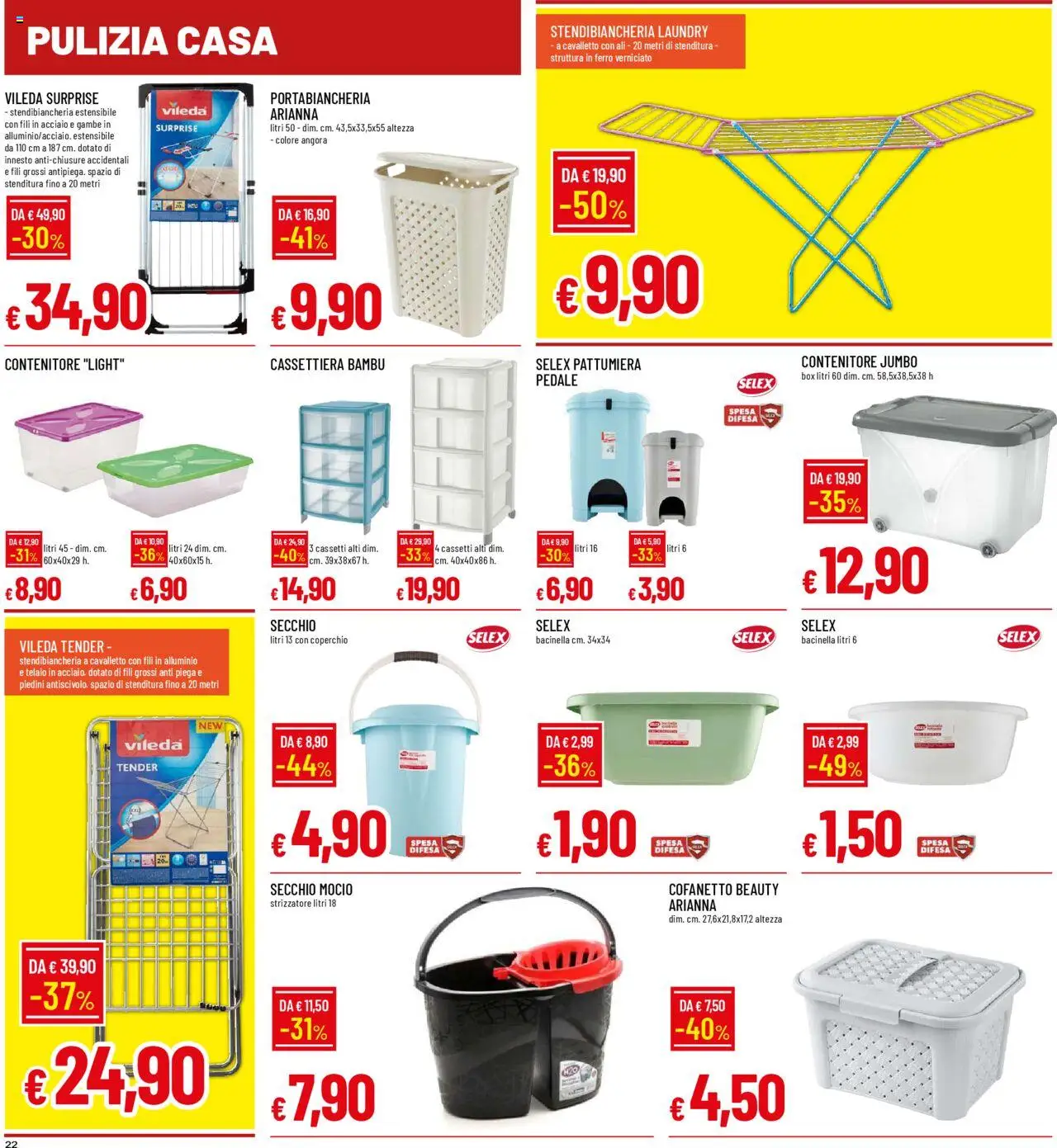 Volantino Galassia del 08.09.2025 | Pagina: 22 | Prodotti: Stendibiancheria, Contenitore, Alluminio, Cassettiera