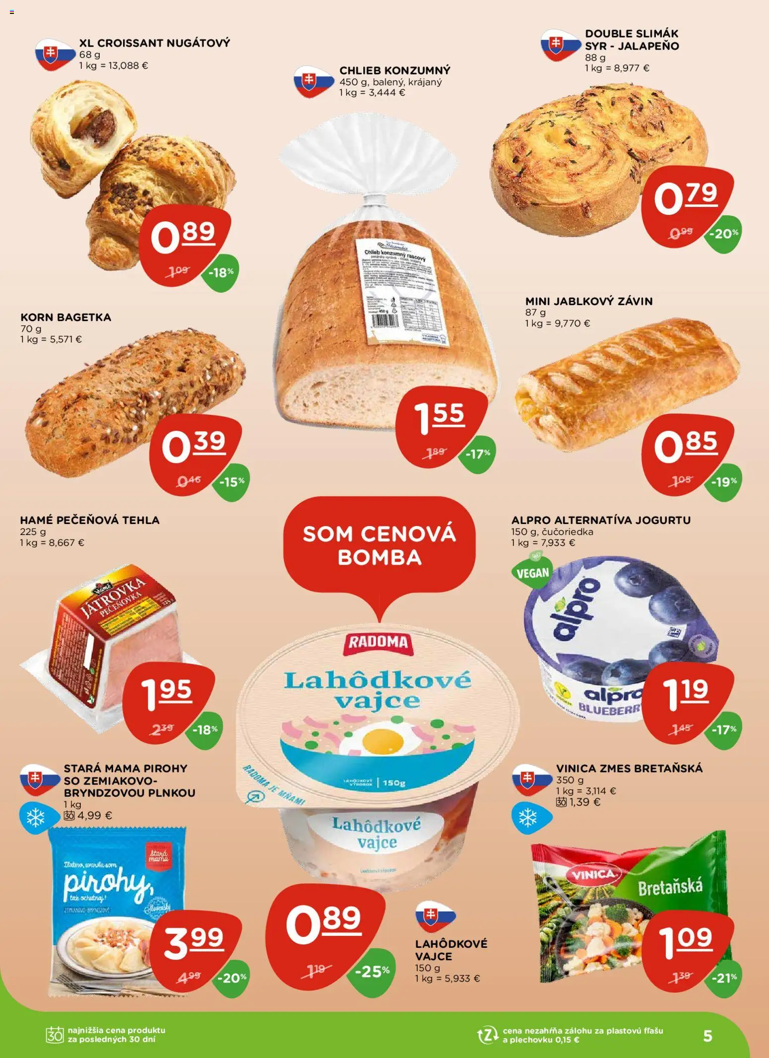 Nové Terno akcie – leták je platný od 13.11.2025 | Strana: 5 | Produkty: Syr, Pirohy, Croissant, Alpro