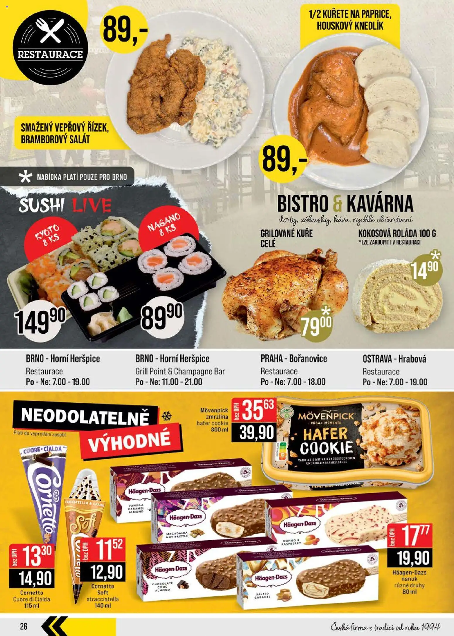 Jip leták - Cash & Carry od 26.11.2025 | Strana: 26 | Produkty: Mango, Grilované kuře, Zmrzlina, Champagne