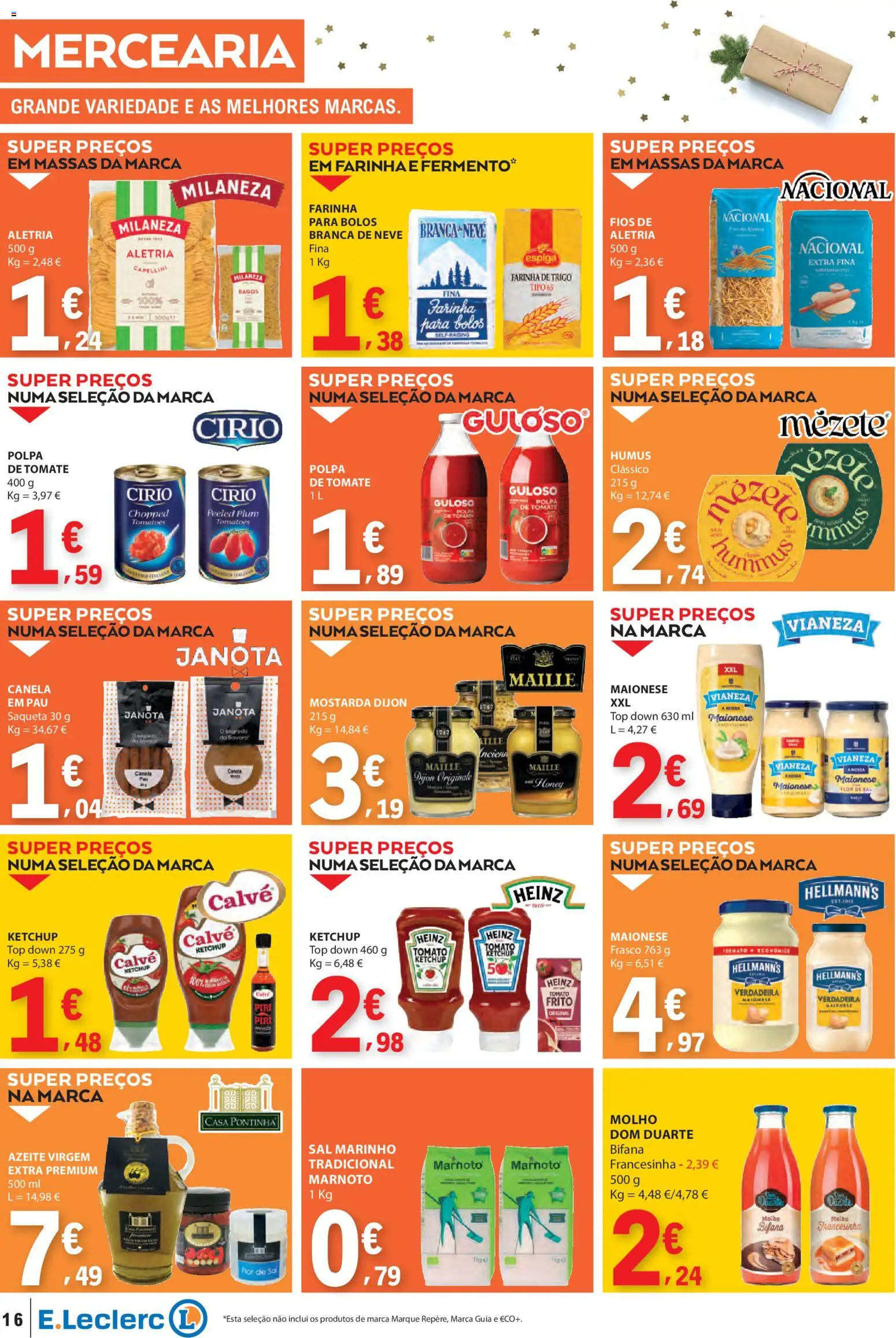 E.Leclerc folheto │ válido de 18.12.2025 | Página: 16 | Produtos: Top, Milaneza, Canela, Tomate