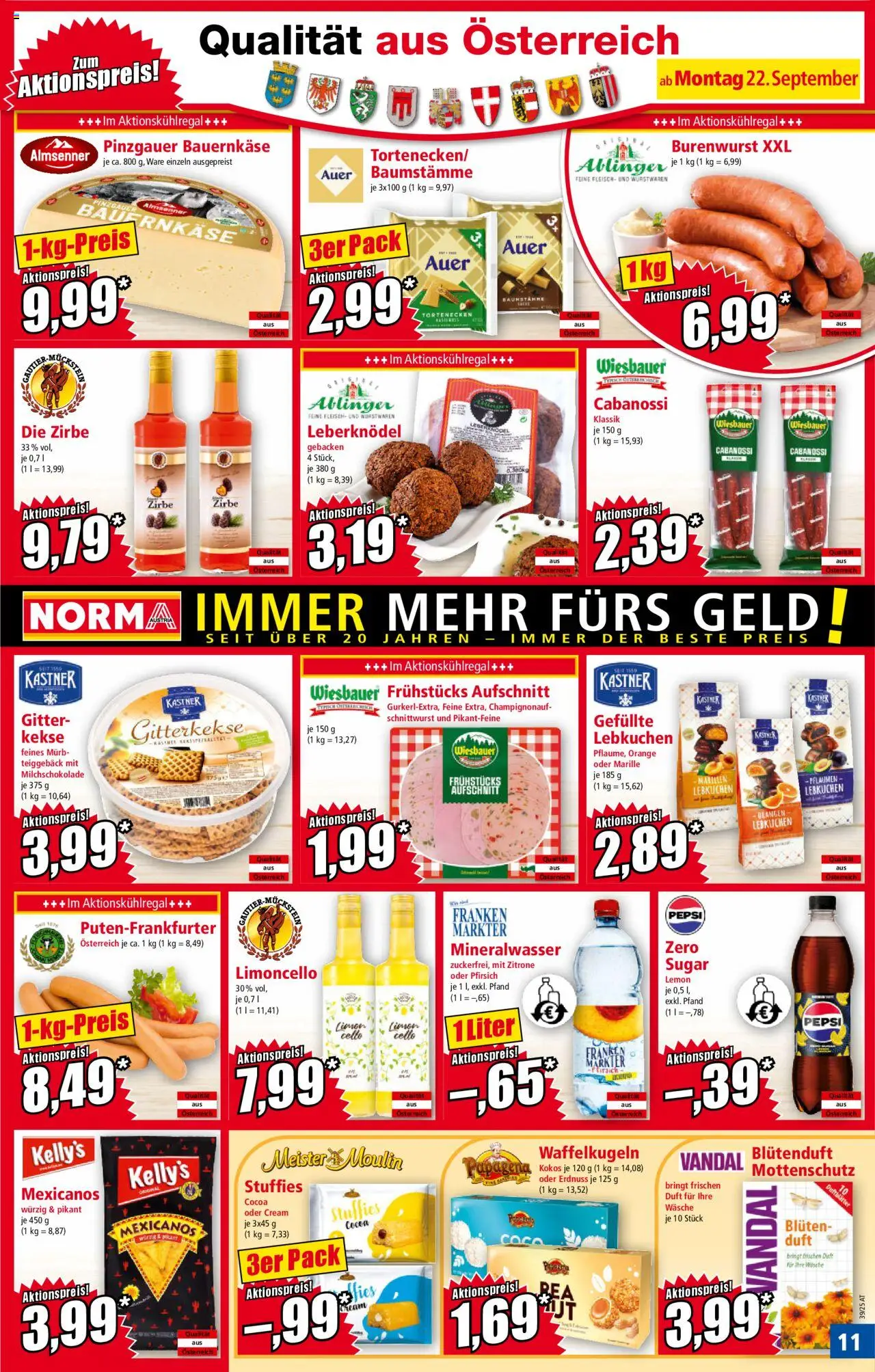 Norma Flugblatt gültig ab 22.09.2025 | Seite: 11 | Produkte: Kekse, Zitrone, Duft, Orangen