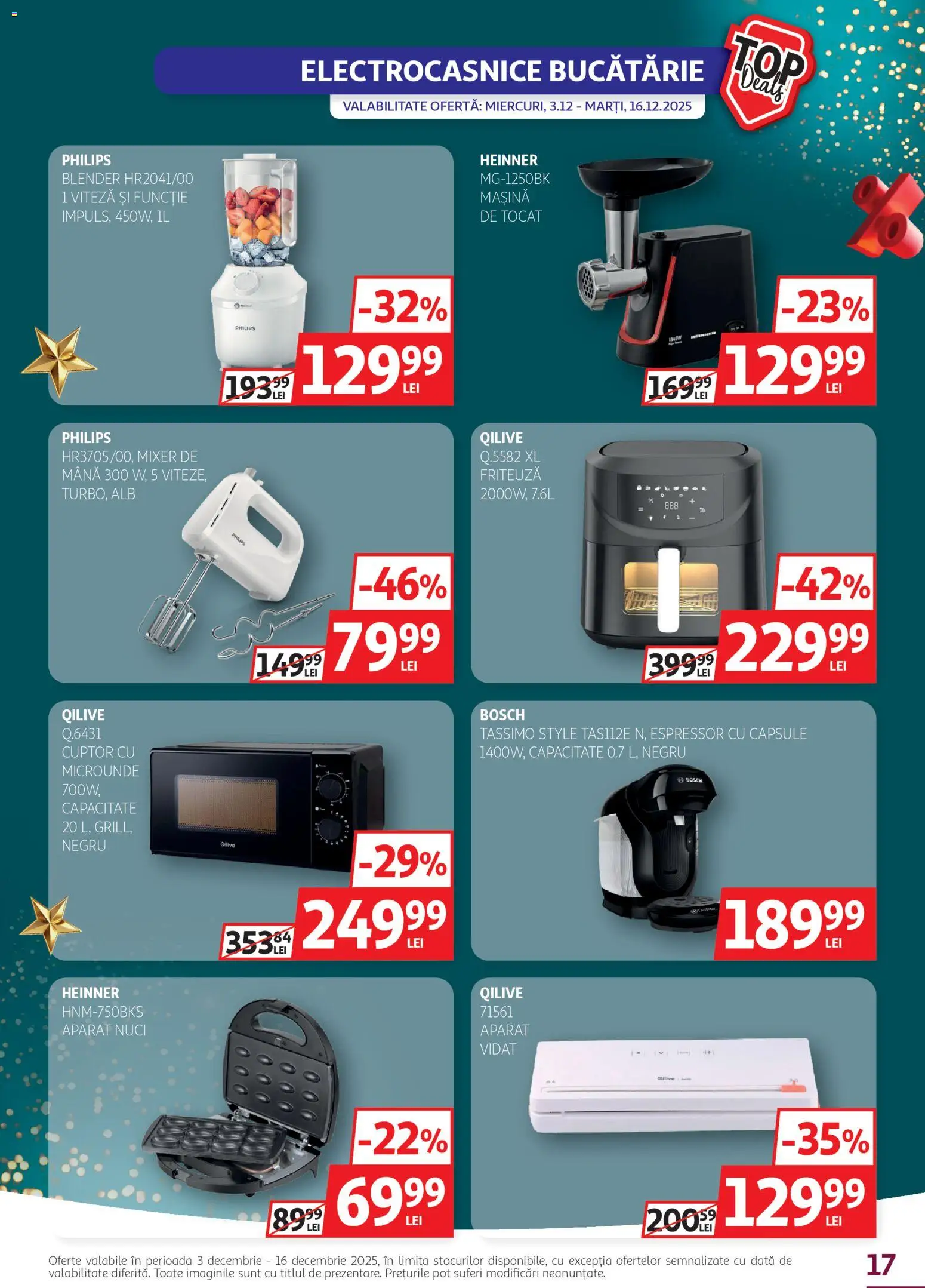 Noul catalog Auchan – valabil de la 03.12.2025 | Pagină: 17 | Produse: Enginar, Blender, Mixer, Friteuză