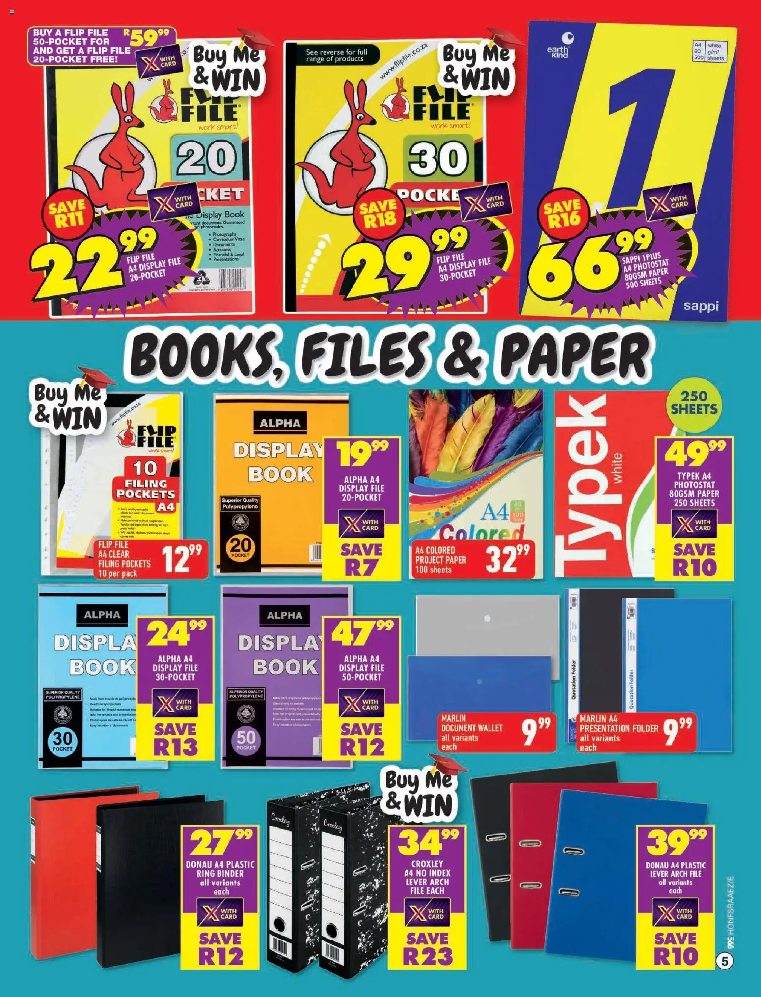 New Shoprite catalogue – valid from 29.12.2025 | Page: 5 | Products: Wallet, Arch, Paper
