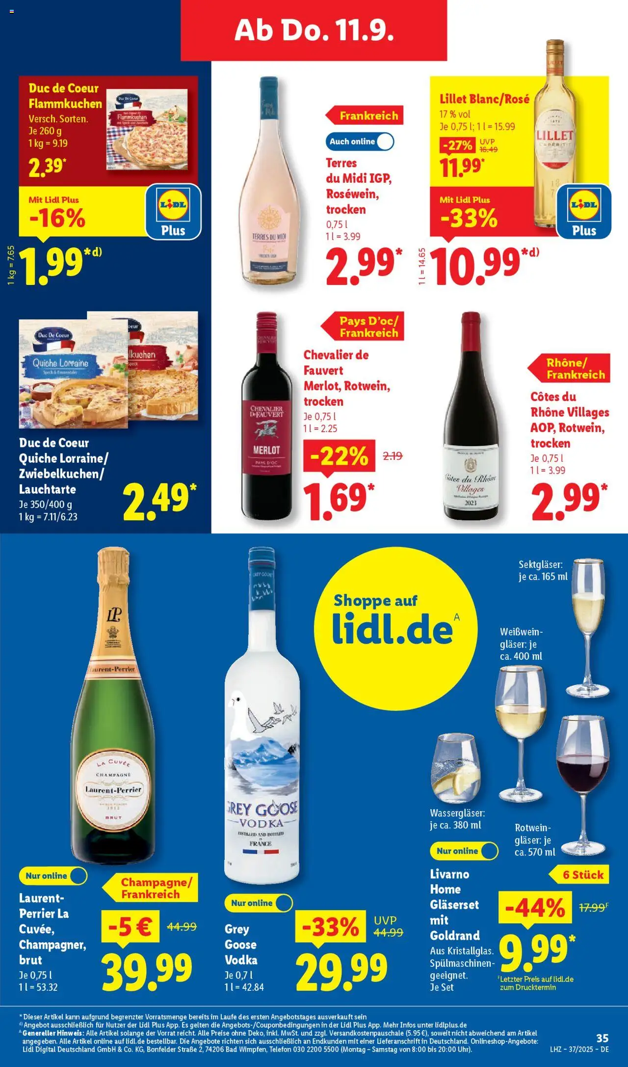 Lidl - Prospekt Düsseldorf – gültig ab 08.09.2025 | Seite: 47 | Produkte: Weißwein, Rotwein, Lillet, Vodka