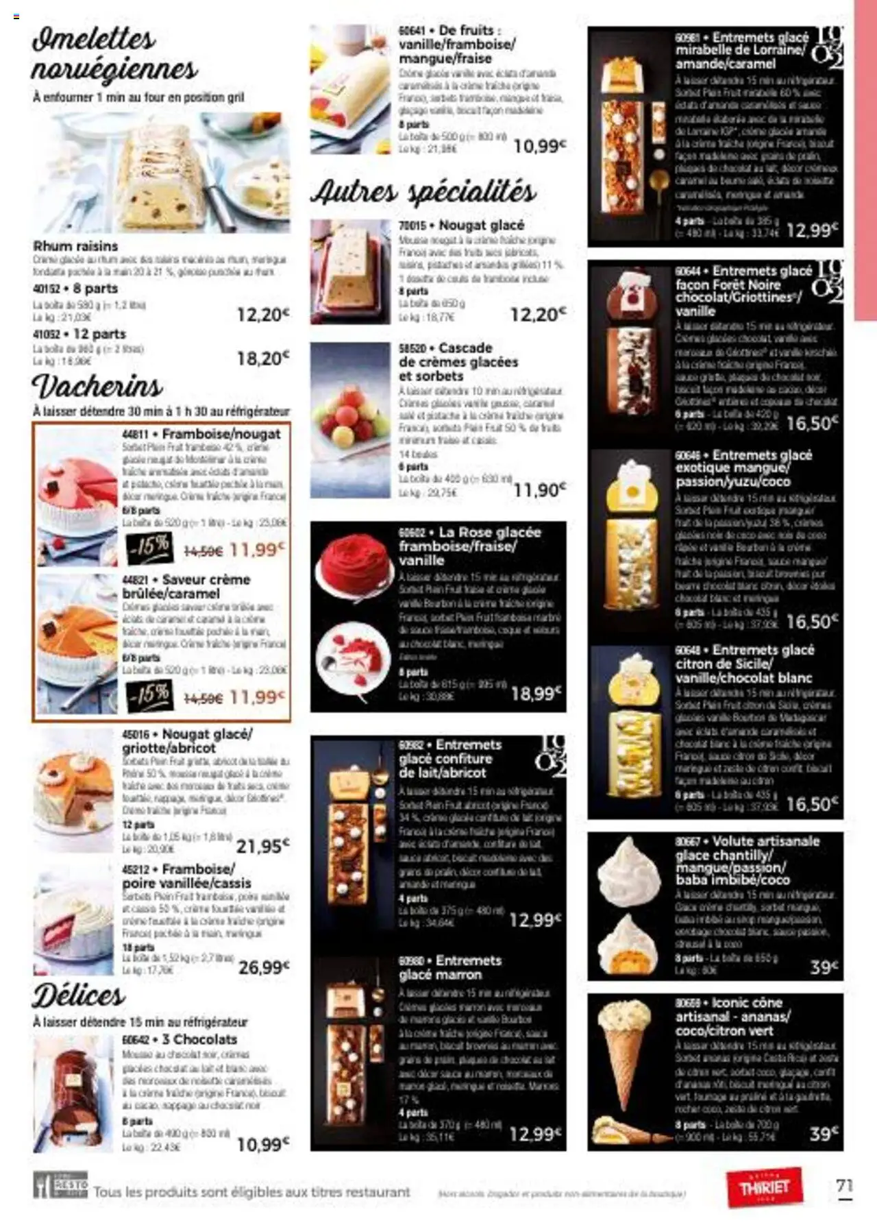  | Page: 71 | Produits: Abricot, Réfrigérateur, Mousse, Crème