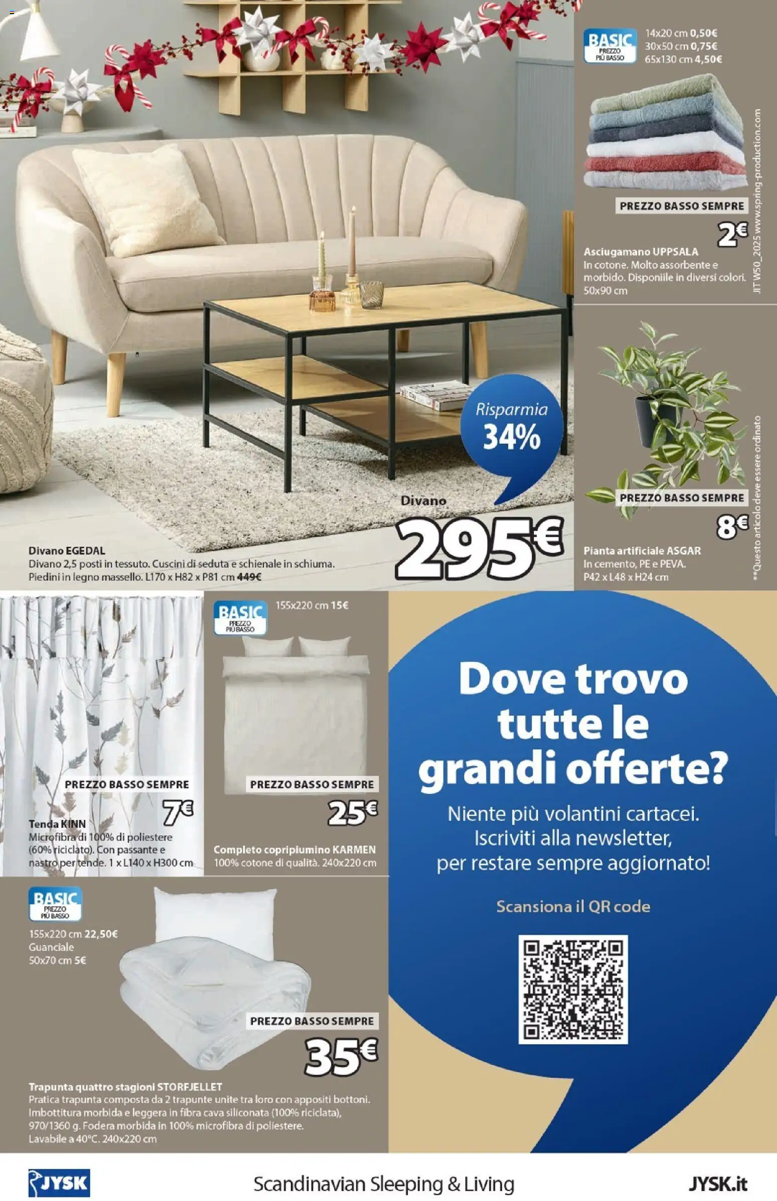 Volantino JYSK del 11.12.2025 | Pagina: 16 | Prodotti: Copripiumino, Tenda, Trapunta, Asciugamano