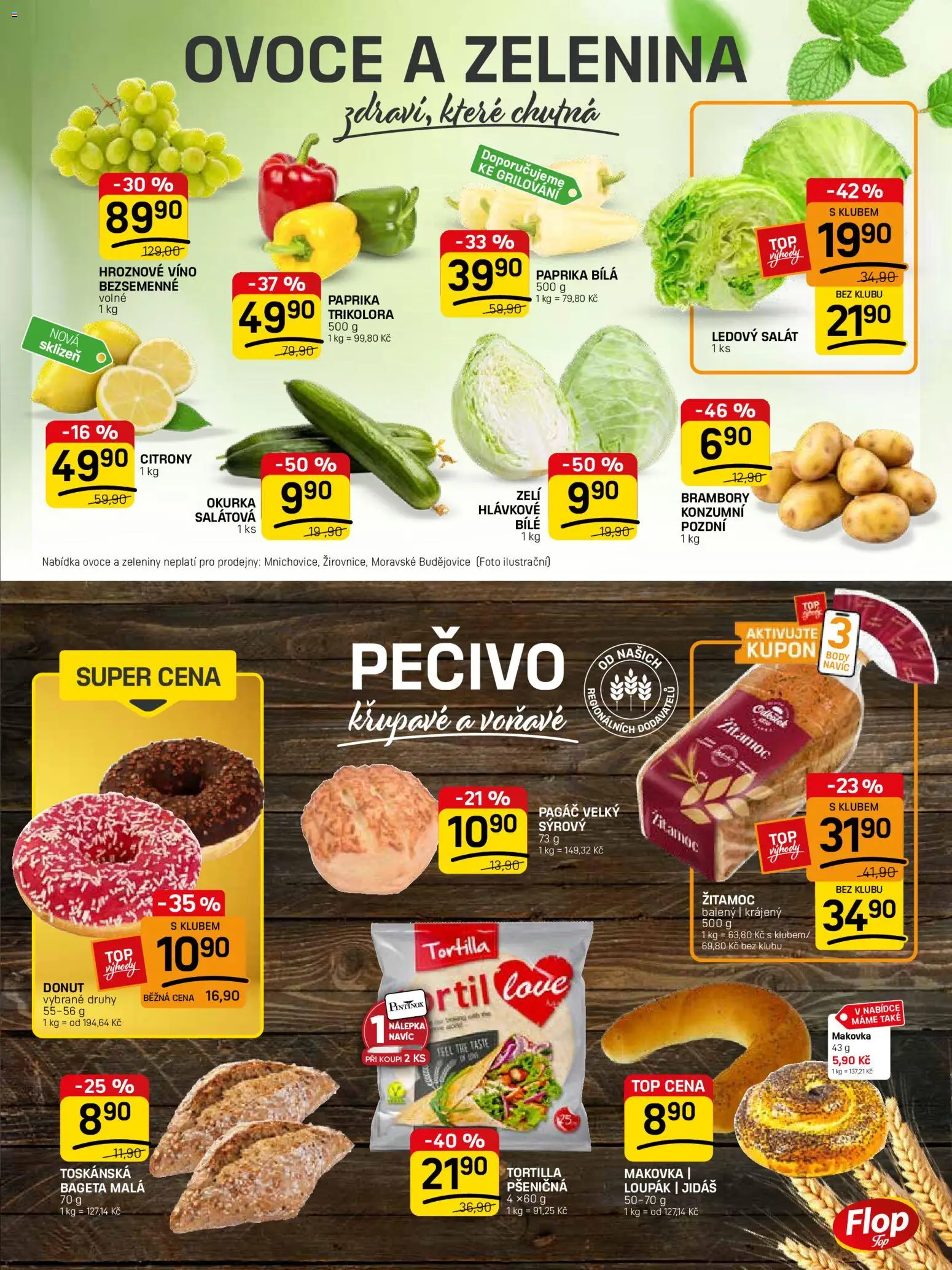 Flop leták - FlopTop od 29.04.2026 | Strana: 3 | Produkty: Salát, Paprika bílá, Bageta, Pagáč