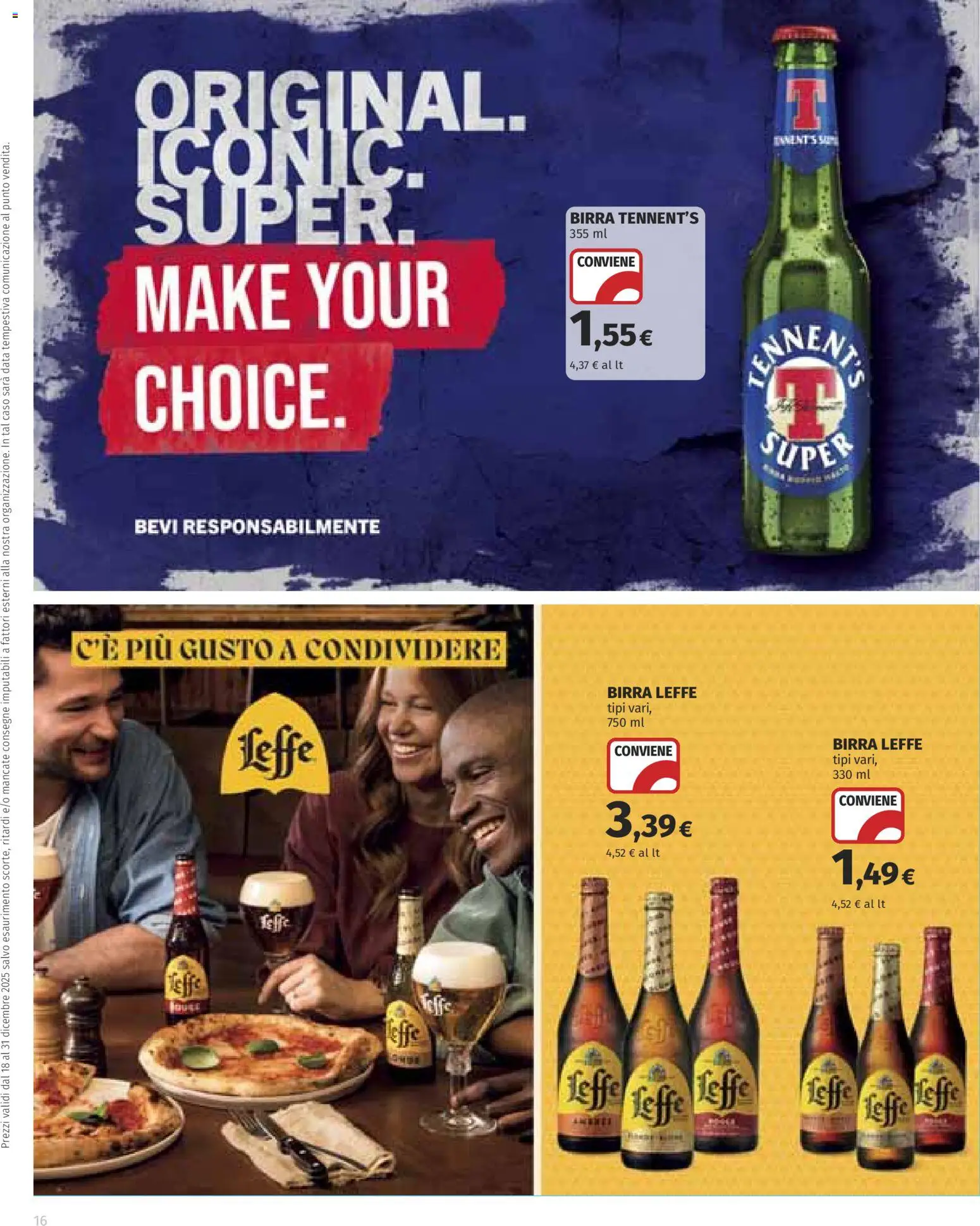 Volantino COOP del 18.12.2025 | Pagina: 16 | Prodotti: Tennent's, Birra, Data