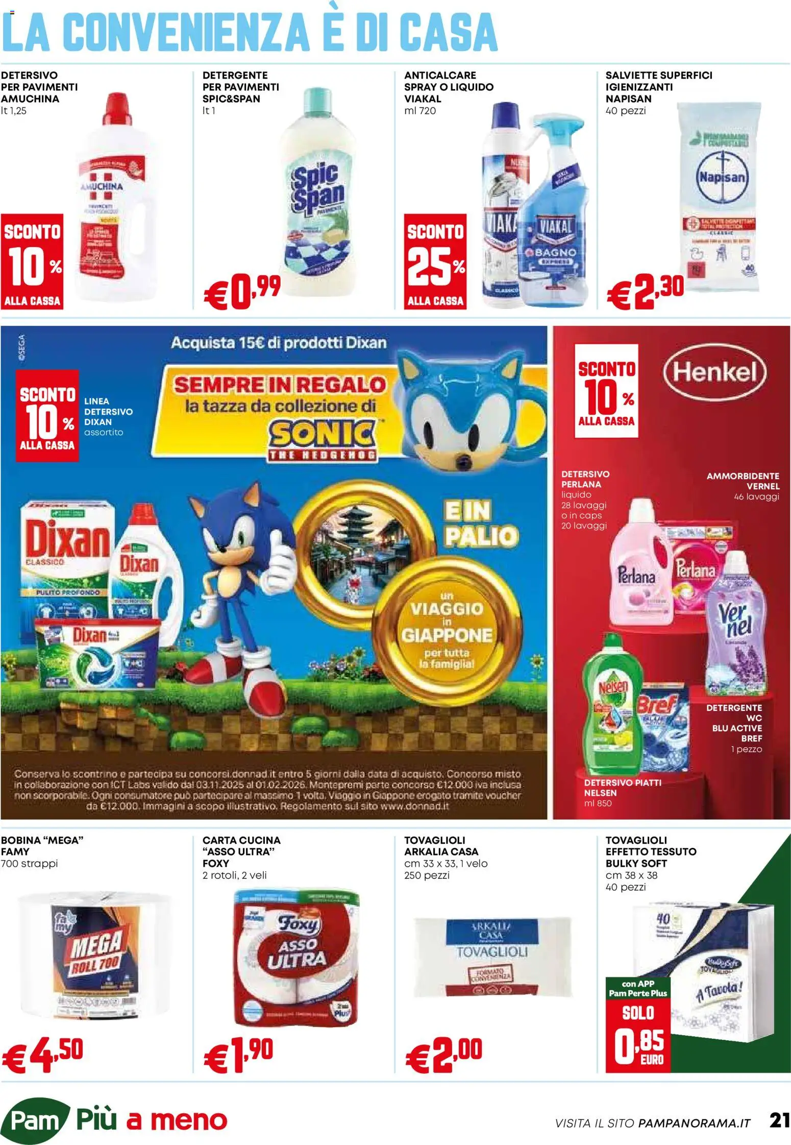 Volantino PAM del 18.12.2025 | Pagina: 21 | Prodotti: Ammorbidente, Detergente, Anticalcare, The