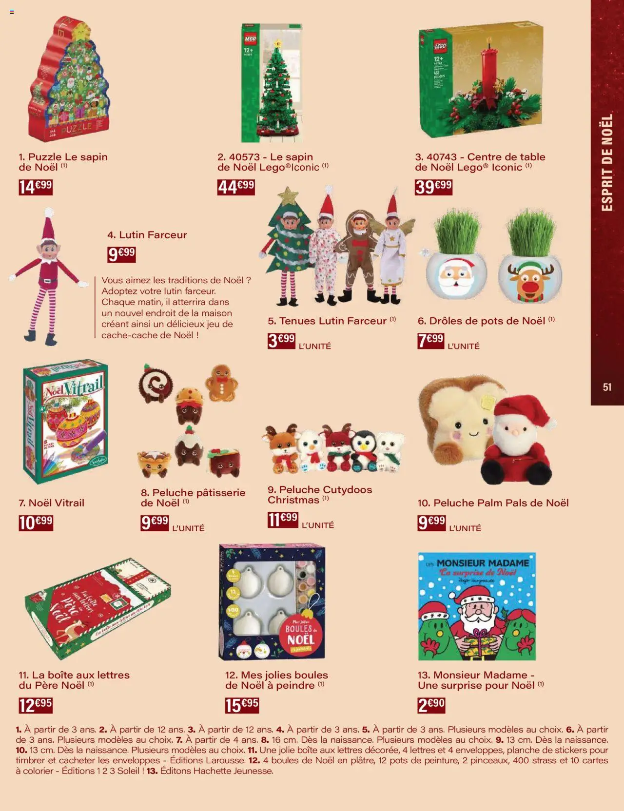 {H1} | Page: 51 | Produits: Légo, Sapin de Noël, Boîte aux lettres, Lutin farceur