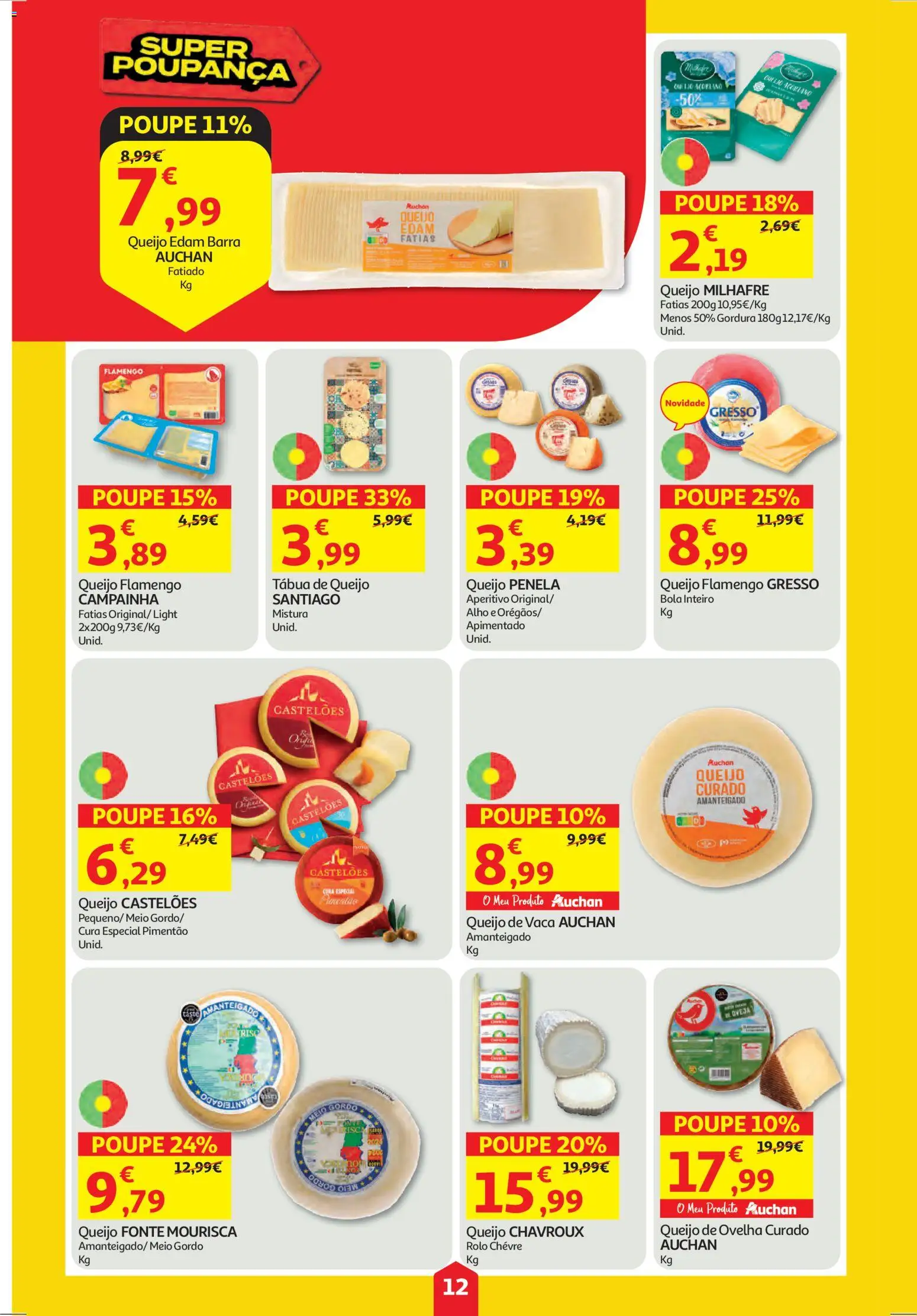 Auchan folheto │ válido de 30.10.2025 | Página: 12 | Produtos: Tábua, Pimentão, Campainha, Queijo
