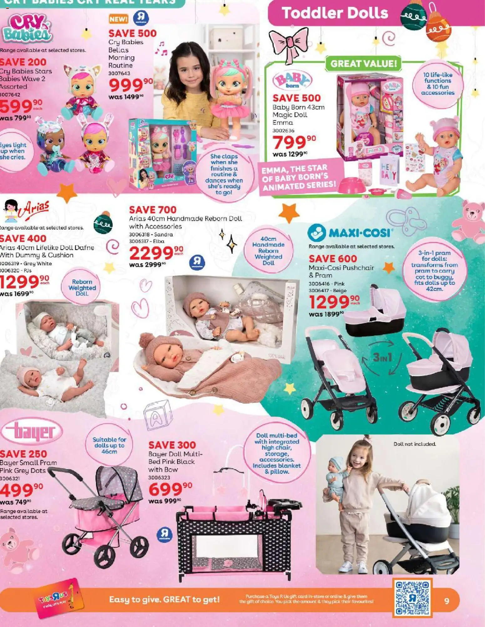 New Toys R Us catalogue – valid from 23.10.2025 | Page: 9 | Products: Gift card, Toys, Bed, Light