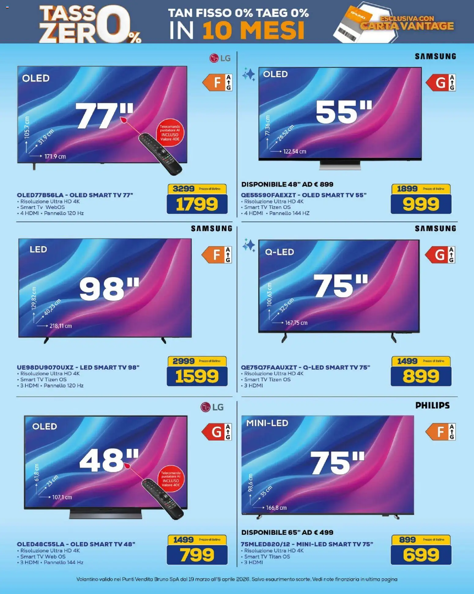 Volantino BRUNO del 19.03.2026 | Pagina: 17 | Prodotti: Telecomando, smart TV, TV, Samsung