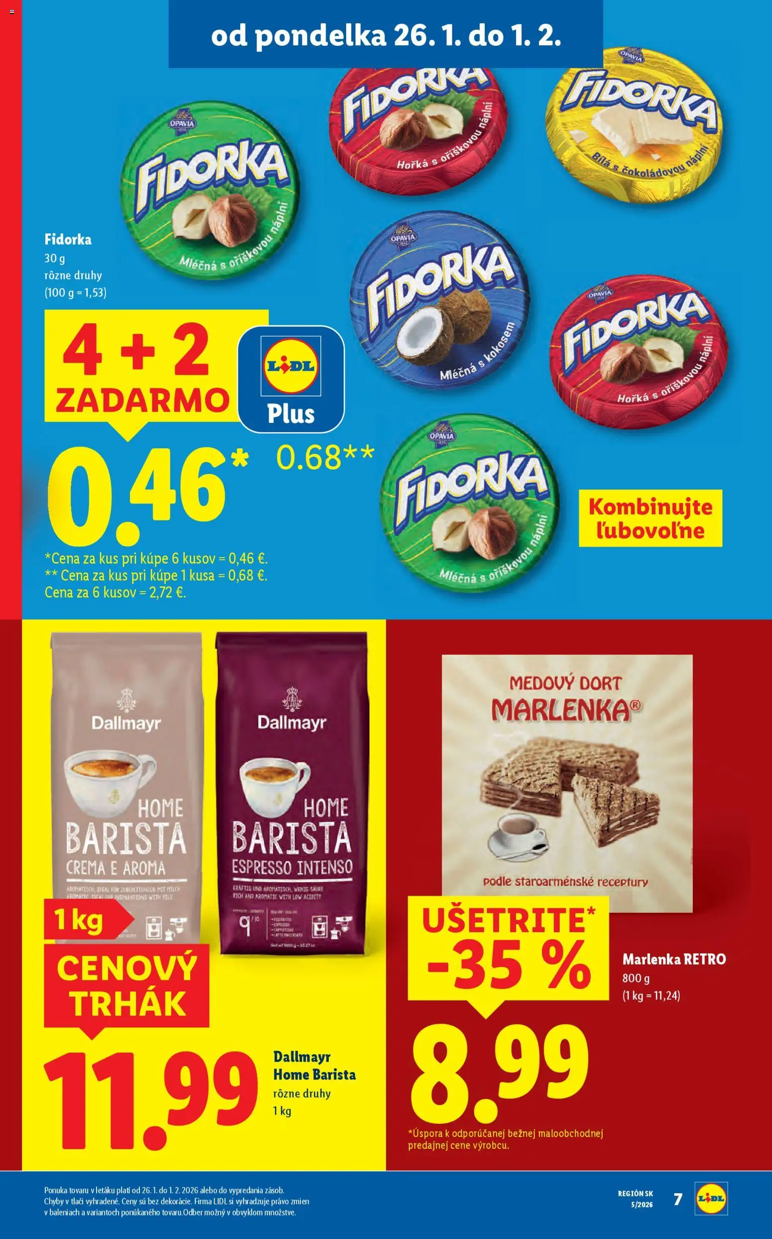 Nové Lidl akcie – leták je platný od 29.01.2026 | Strana: 8 | Produkty: Barista, Marlenka