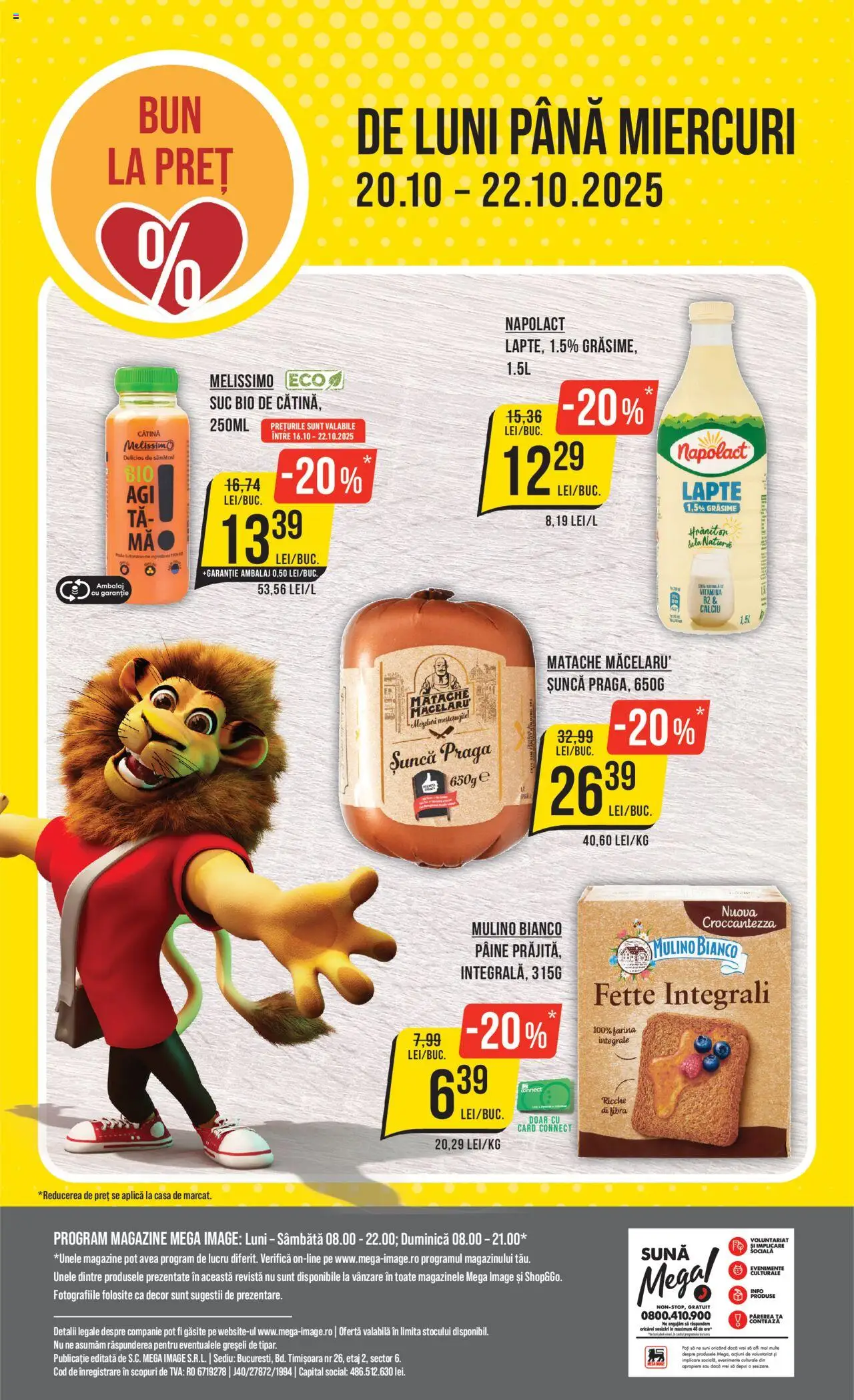 Noul catalog Mega Image – valabil de la 16.10.2025 | Pagină: 24 | Produse: Şerit ödül, Lapte, Șuncă, Suc