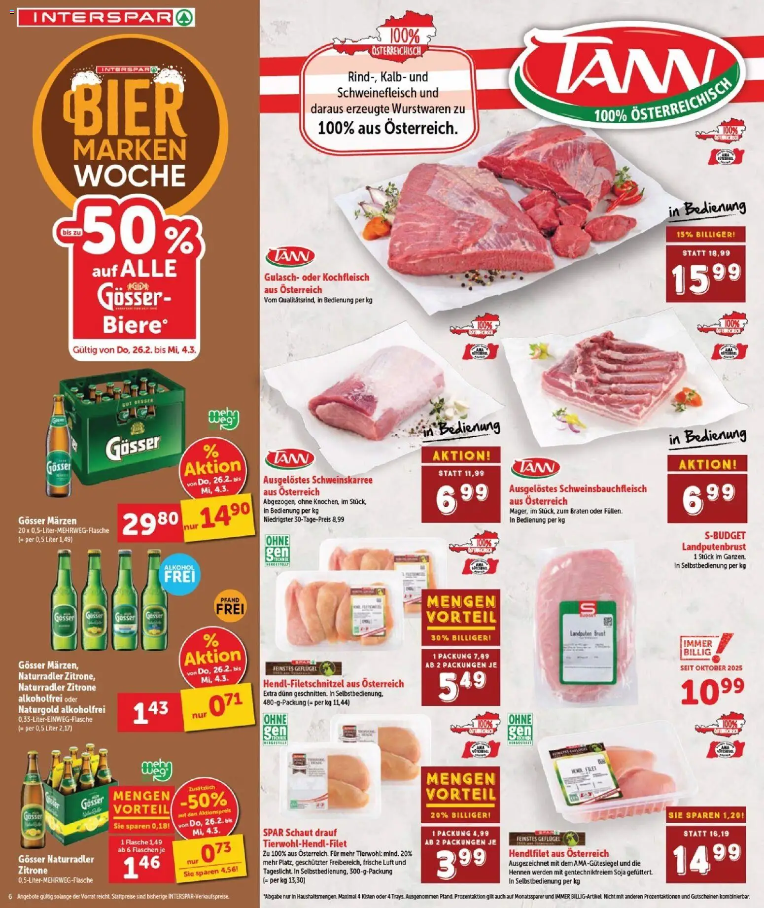 Interspar Flugblatt - Burgenland Sued gültig ab 26.02.2026 | Seite: 7 | Produkte: Zitrone, Bier, Schweinefleisch