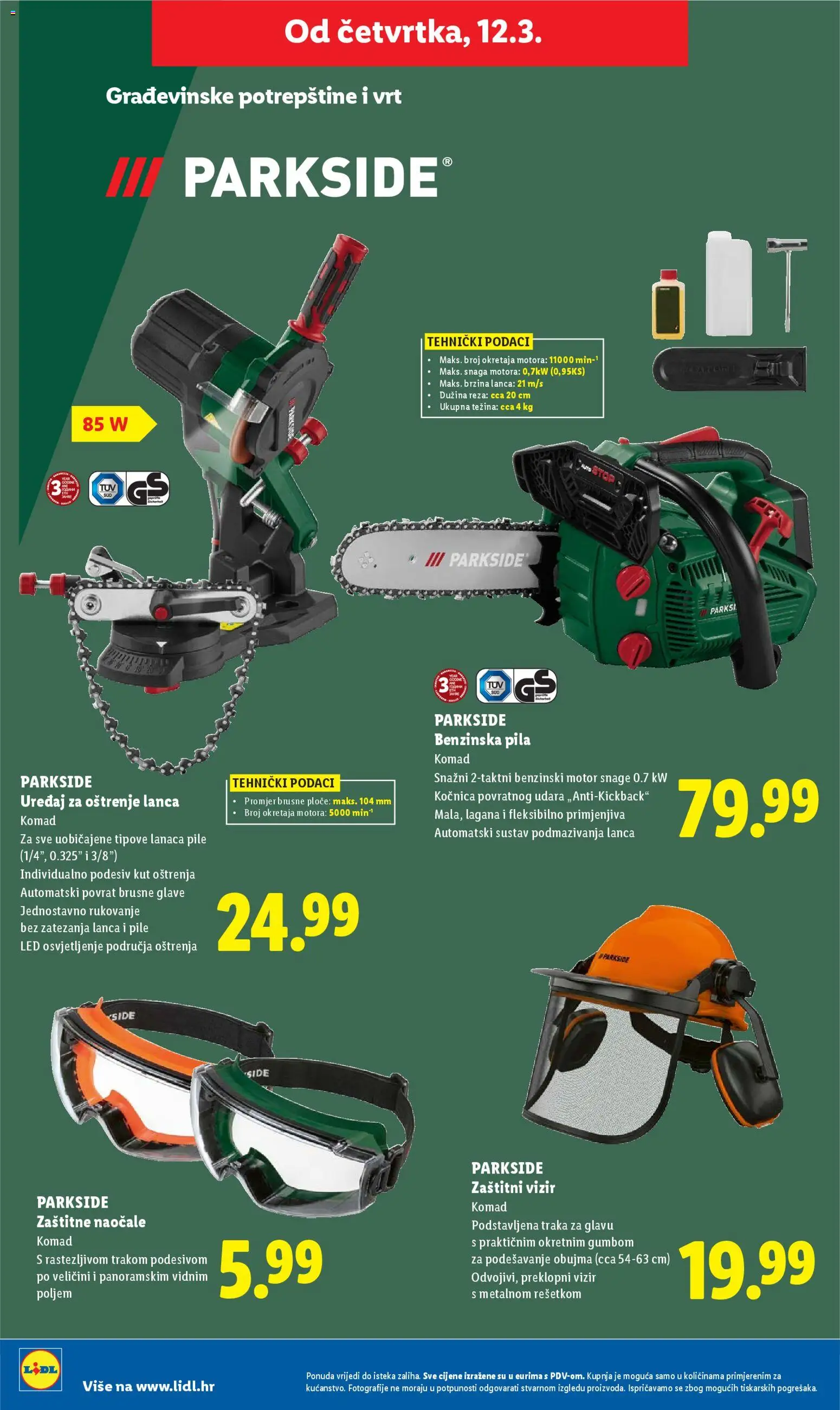 Lidl katalog | vrijedi od 09.03.2026 | Stranica: 42 | Proizvodi: Naočale, Pila, Parkside