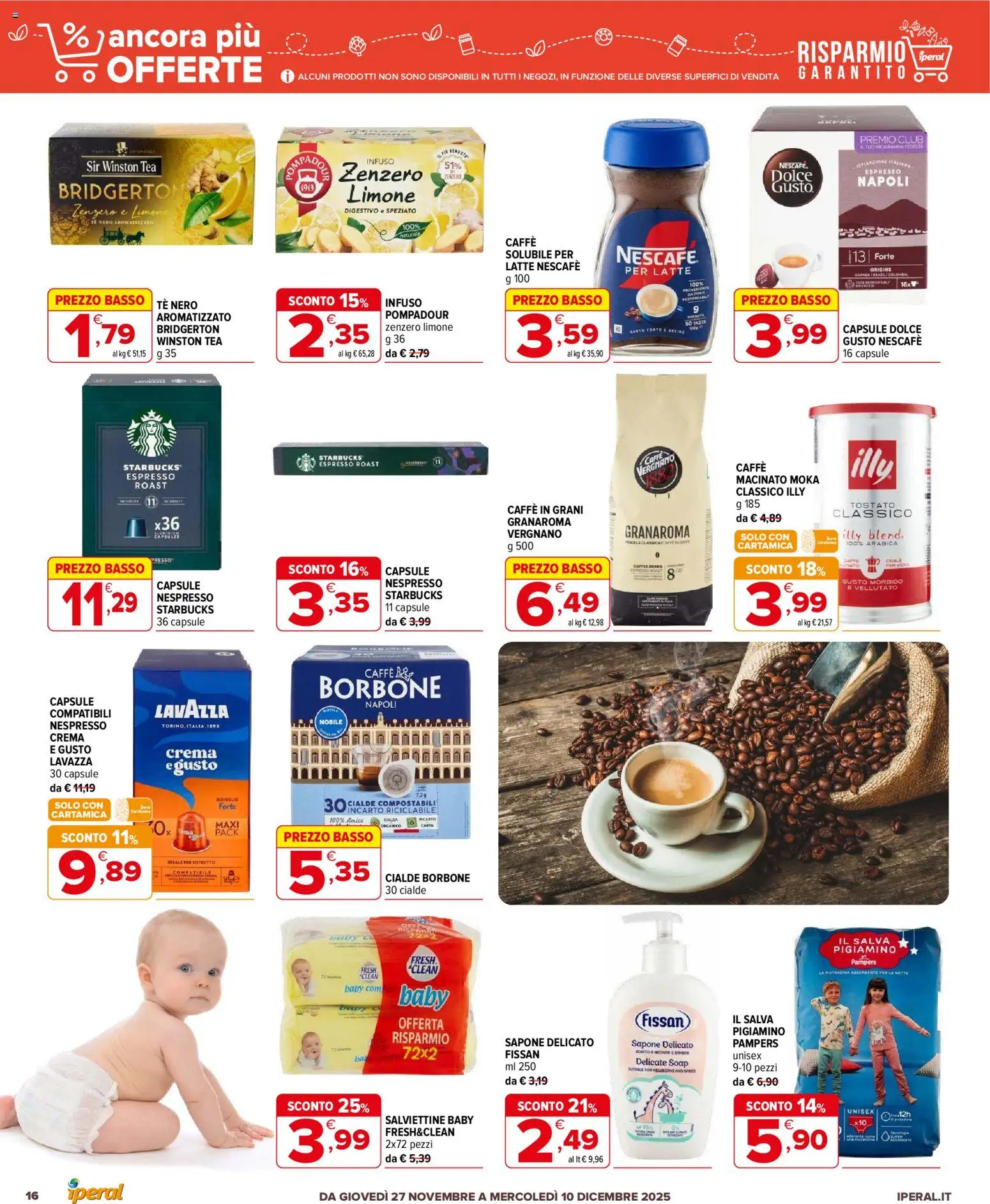 Volantino Iperal del 27.11.2025 | Pagina: 16 | Prodotti: Pepe, Latte, Limone, Lavazza