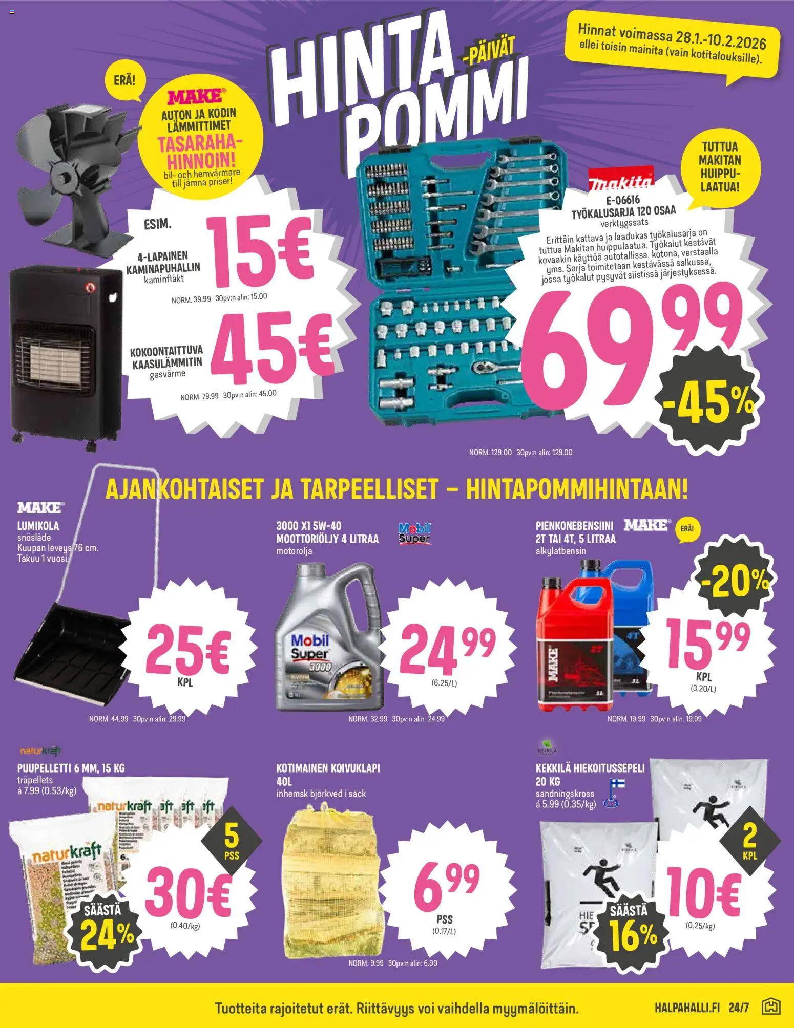 Halpa Halli tarjoukset – voimassa 28.02.2026 alkaen | Sivu: 9 | Tuotteet: Moottoriöljy, Voi
