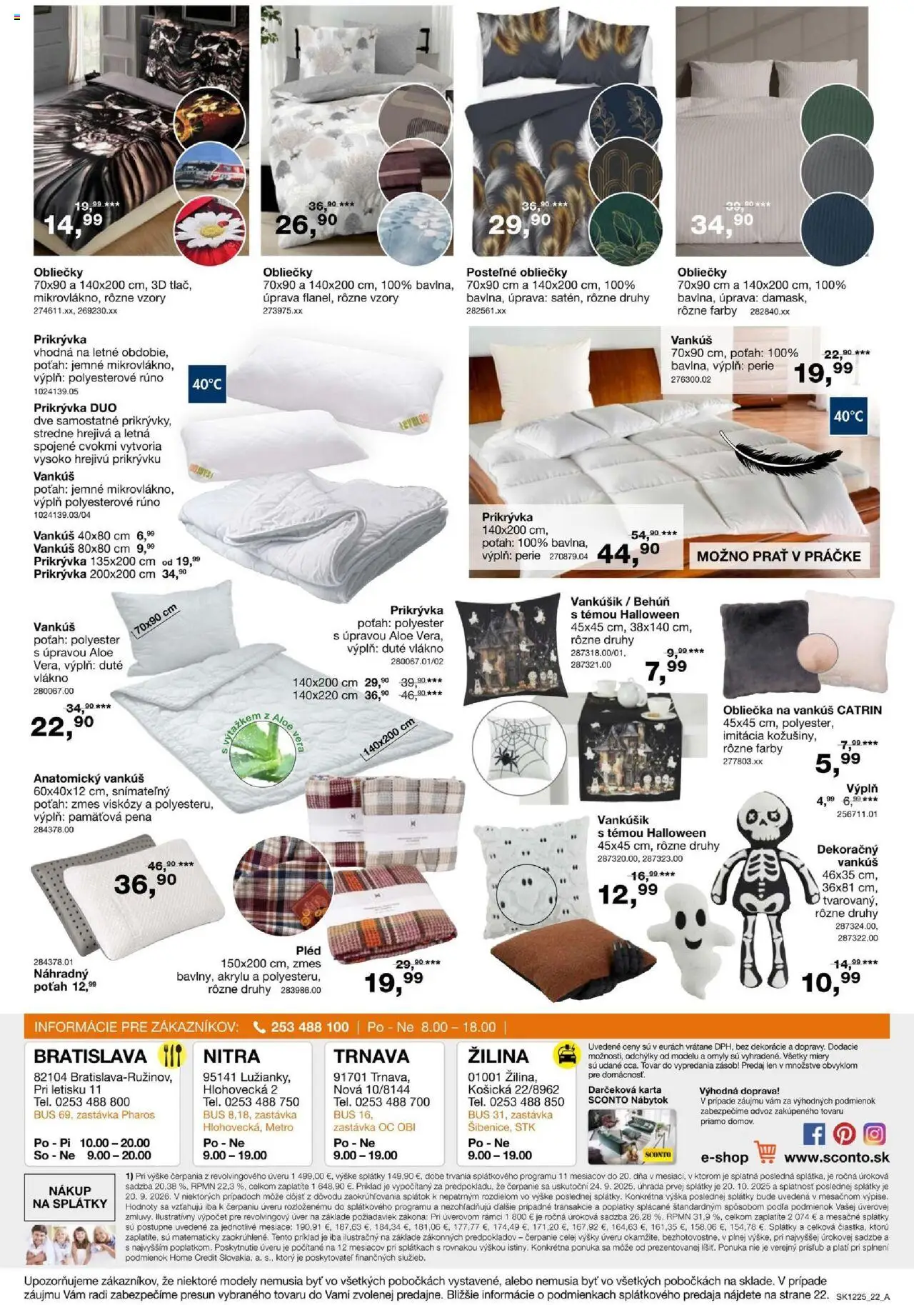 Nové Sconto nábytok akcie – leták je platný od 24.09.2025 | Strana: 22 | Produkty: Nábytok, Posteľné obliečky, Obliečky, Vankúš