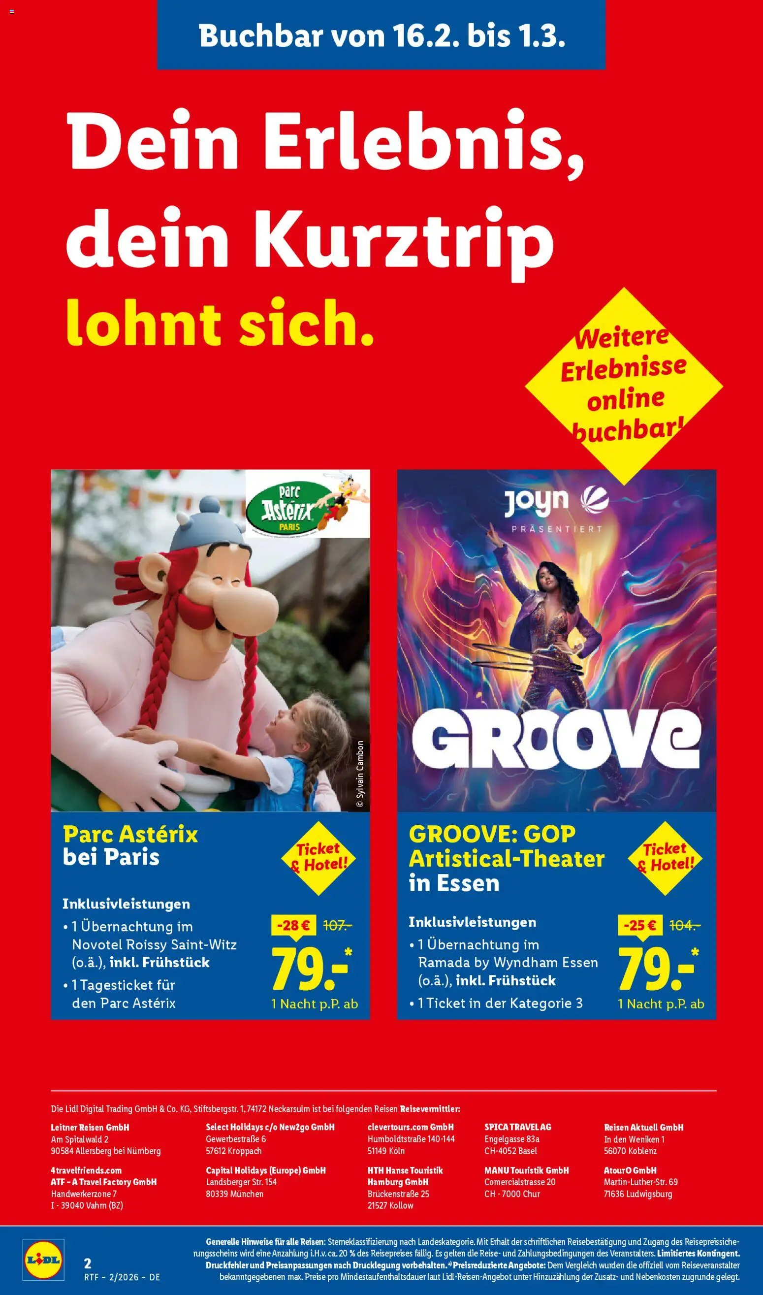 Lidl Reisen Prospekt 	 – gültig ab 14.02.2026 | Seite: 2
