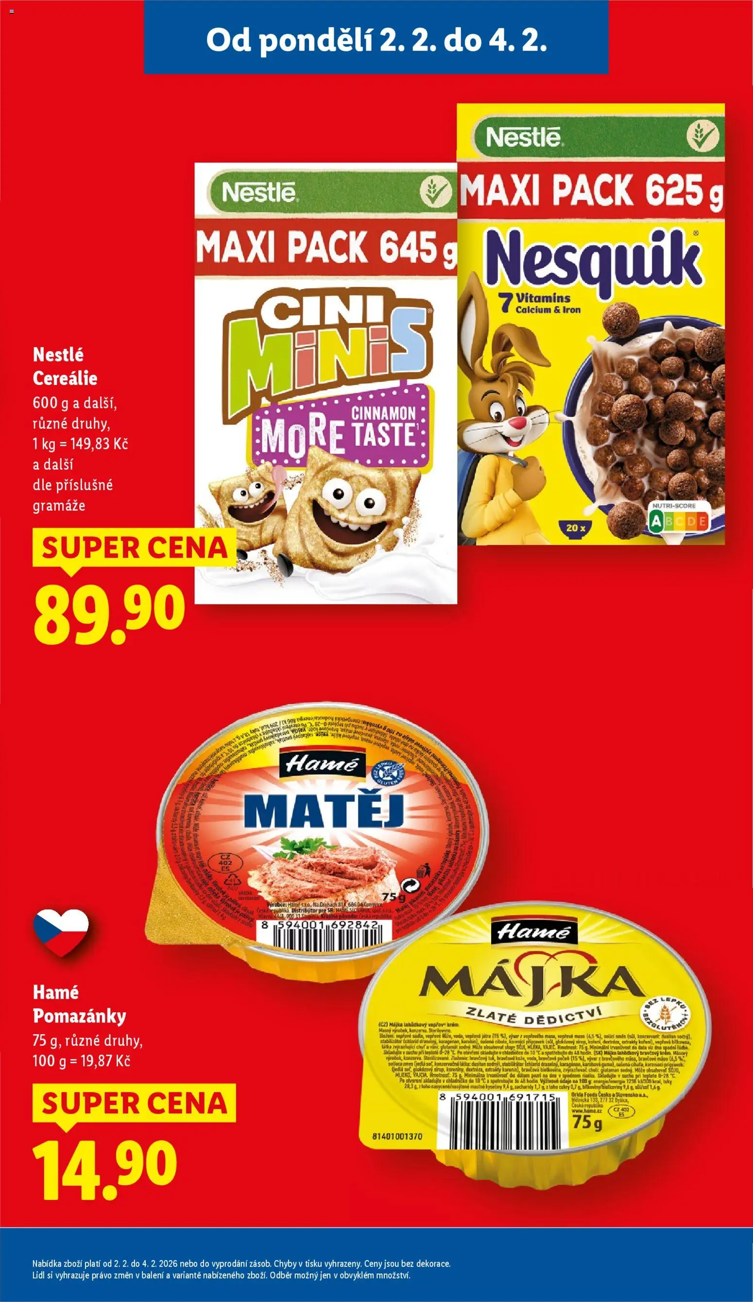 Lidl leták od 02.02.2026 | Strana: 5 | Produkty: Cini minis, Vepřové maso, Cereálie, Maso