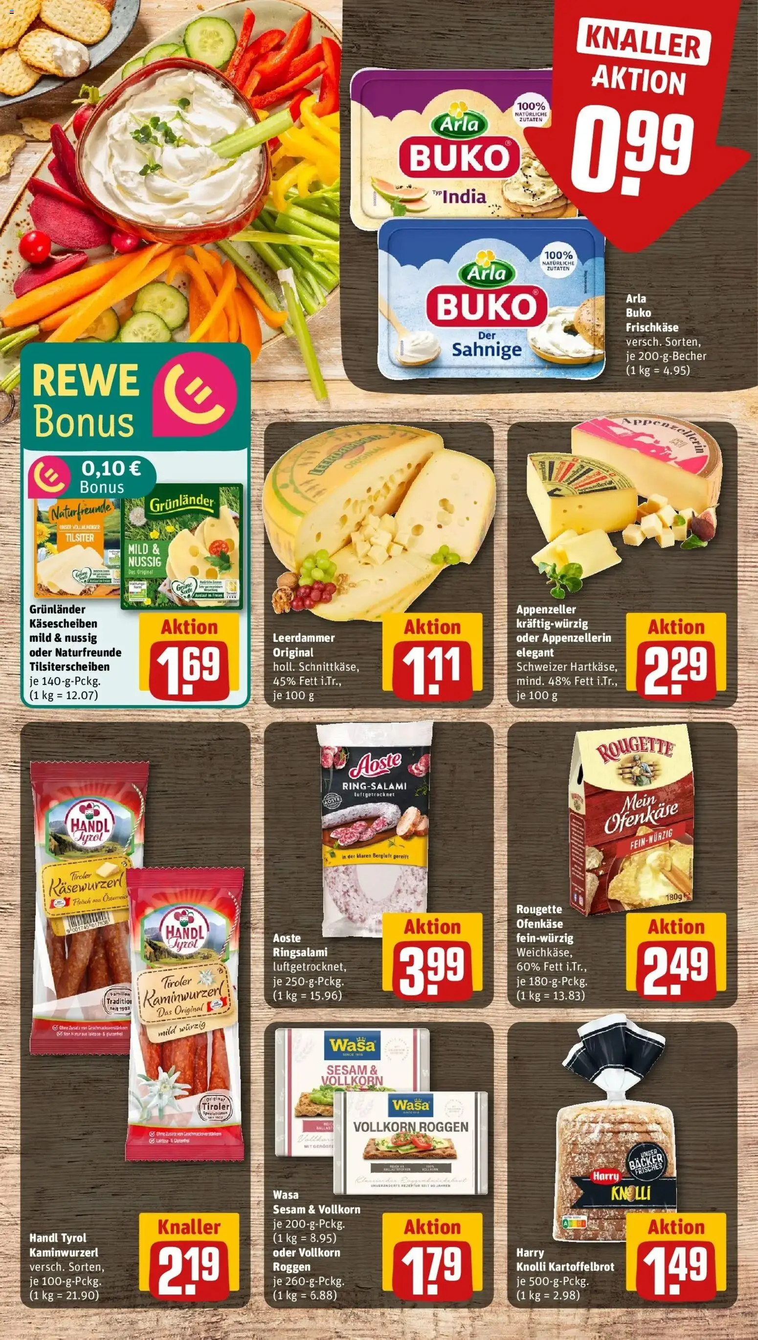 Rewe prospekt Kornwestheim	 – gültig ab 22.02.2026 | Seite: 9 | Produkte: Rougette ofenkase, Salami, Fleisch, Frischkase