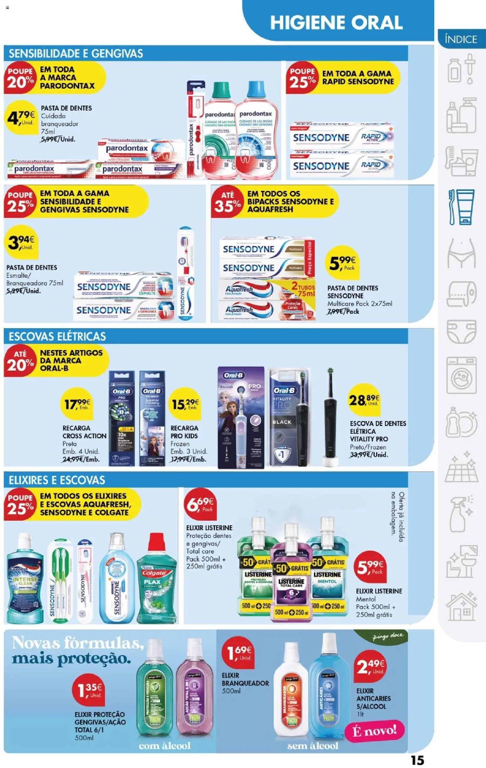 Pingo Doce - Cuidados Pessoais e para o Lar │ válido de 24.02.2026 | Página: 15 | Produtos: Escova de dentes elétrica, Pasta de dentes, Escova de dentes