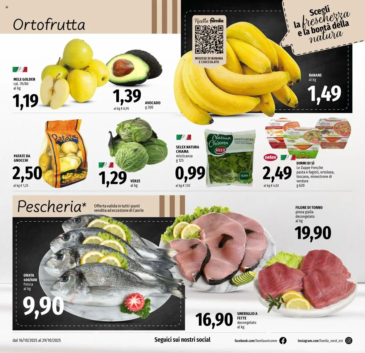 Volantino Famila del 16.10.2025 | Pagina: 6 | Prodotti: Minestrone, Patate, Pasta, Tonno