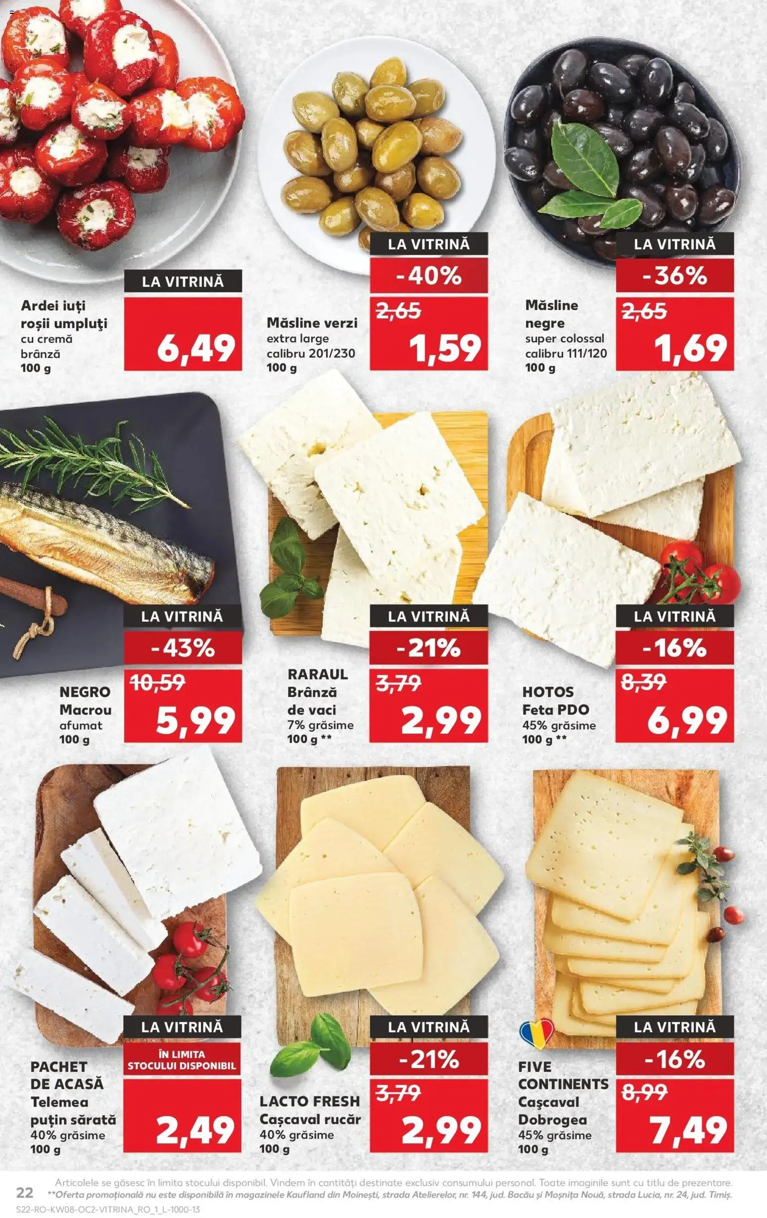 Noul catalog Kaufland – valabil de la 18.02.2026 | Pagină: 22 | Produse: Cașcaval, Măsline, Ardei, Brânză