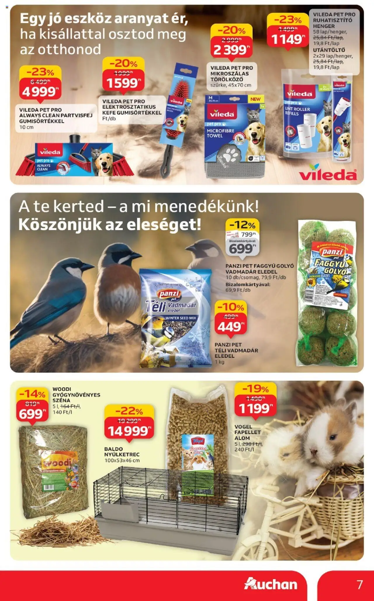 Auchan akciós ujság - amely érvényes a következő dátumtól: 25.09.2025 | Oldal: 7 | Termékek: Törölköző, Roller, Kefe, Vileda