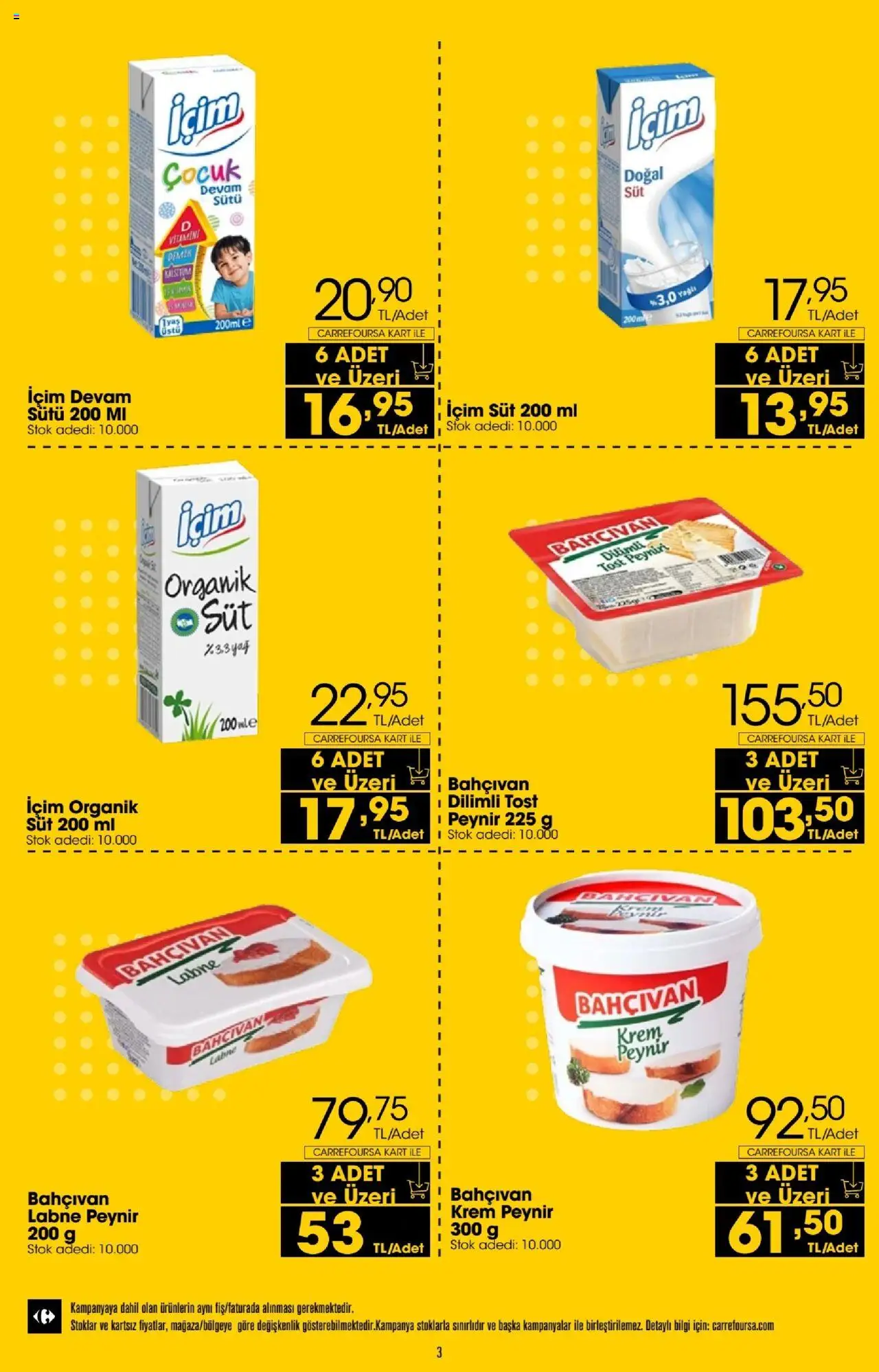 CarrefourSA Katalog - 10.06.2025 tarihinden itibaren geçerlidir | Sayfa: 3 | Ürünler: Krem, Süt, Peynir