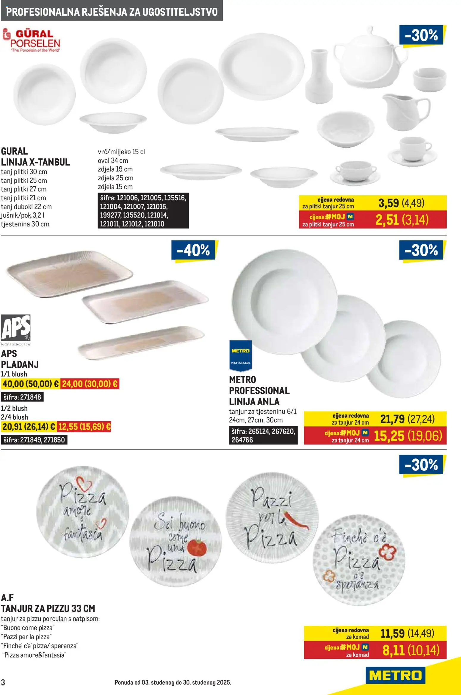 Metro katalog | vrijedi od 03.11.2025 | Stranica: 3 | Proizvodi: Pizza, Tjestenina, Zdjela, Pladanj
