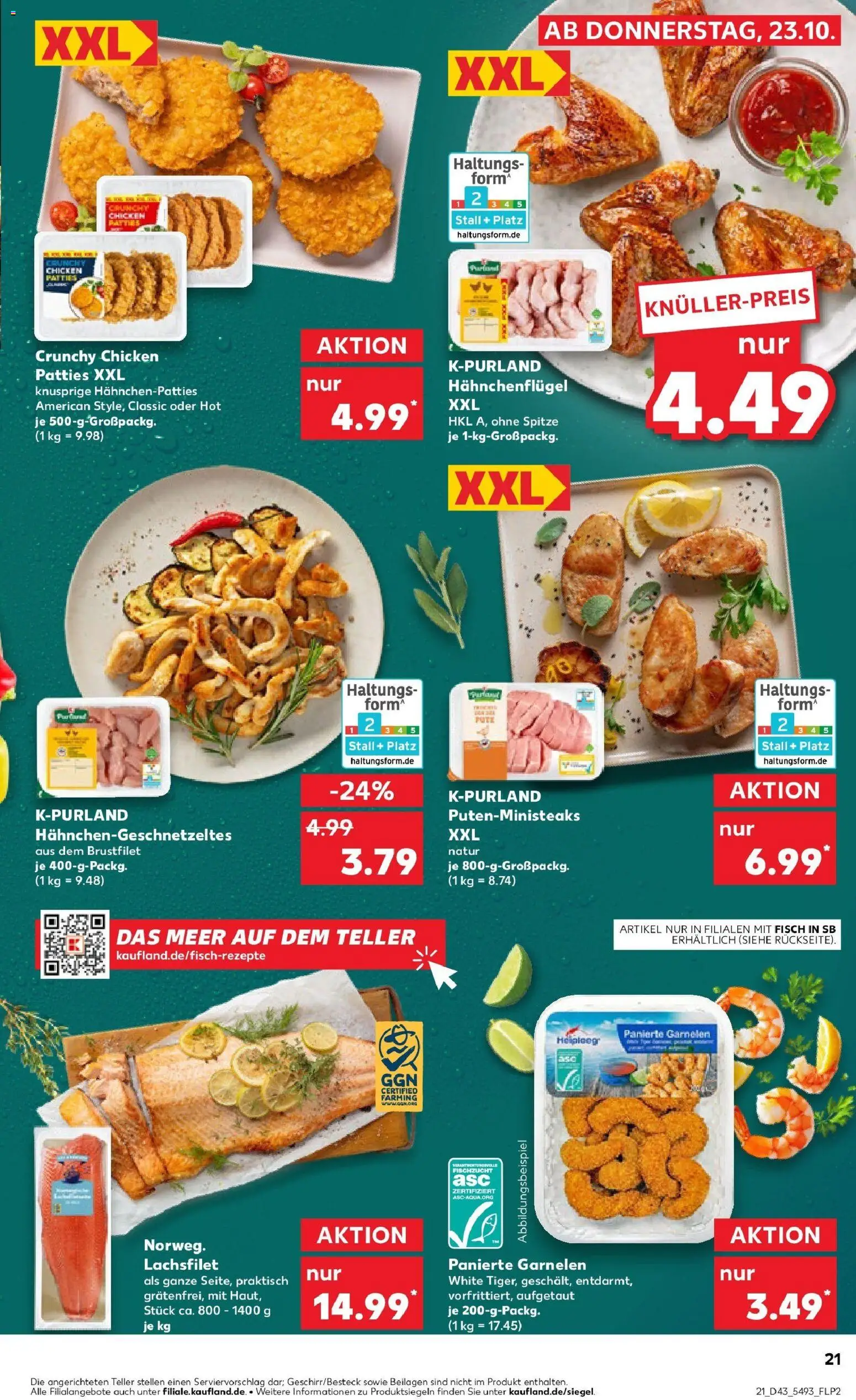 Kaufland prospekt Eberbach	 – gültig ab 23.10.2025 | Seite: 21 | Produkte: Garnelen, Fisch