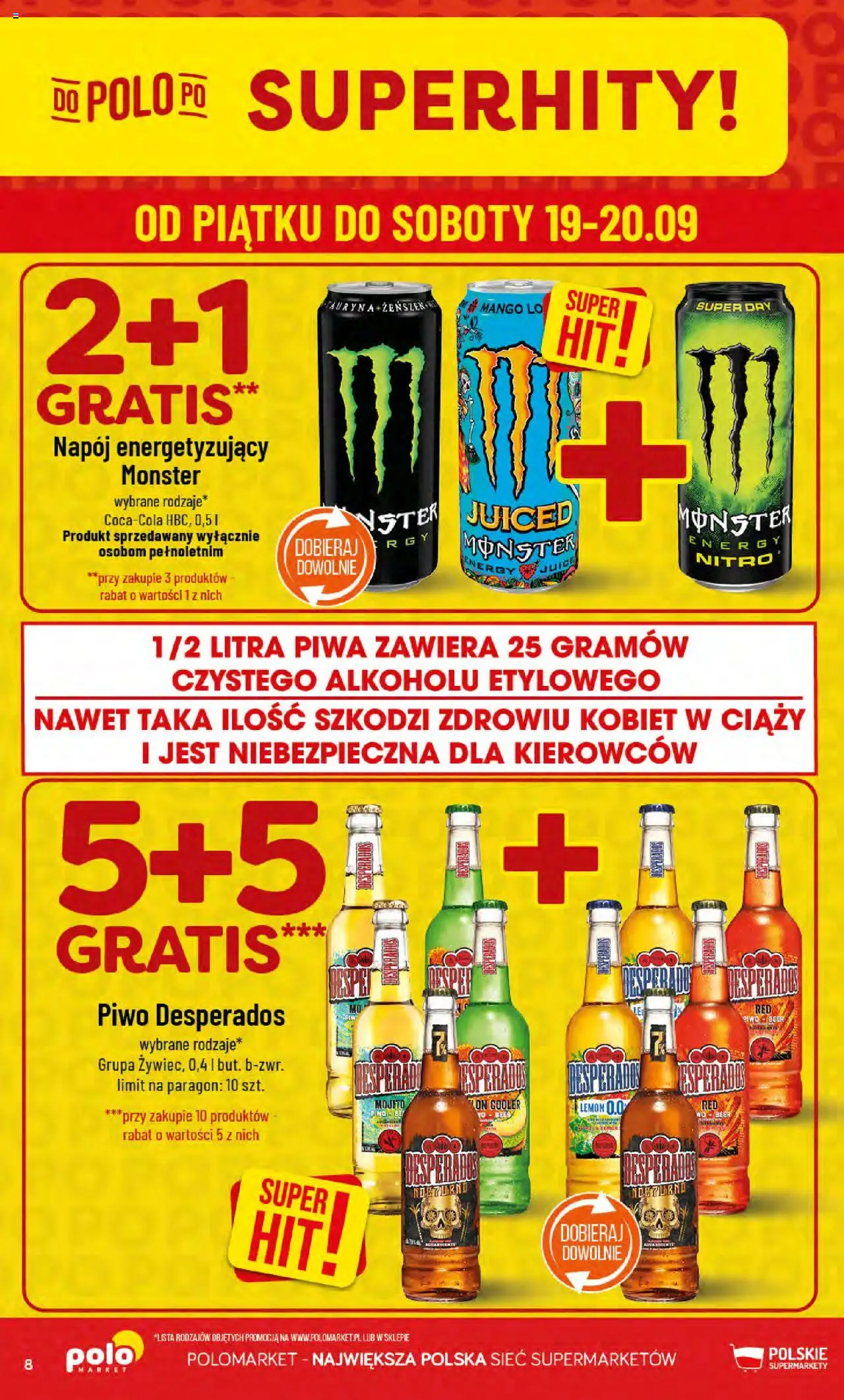 POLOmarket Gazetka od 17.09.2025 | Strona: 8 | Produkty: Mango, Piwo Desperados, Piwo