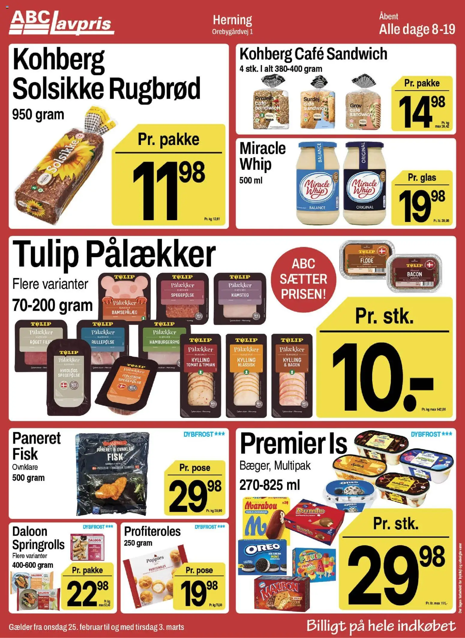 Abc Lavpris tilbudsavis – gyldig fra 25.02.2026 | Side: 12 | Produkter: Fløde, Spegepølse, Bacon, Timian