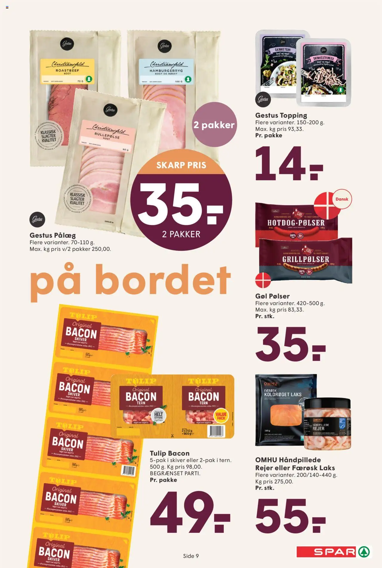 Spar tilbudsavis – gyldig fra 10.10.2025 | Side: 9 | Produkter: Pølser, Pålæg, Rullepølse, Aparelho de barbear