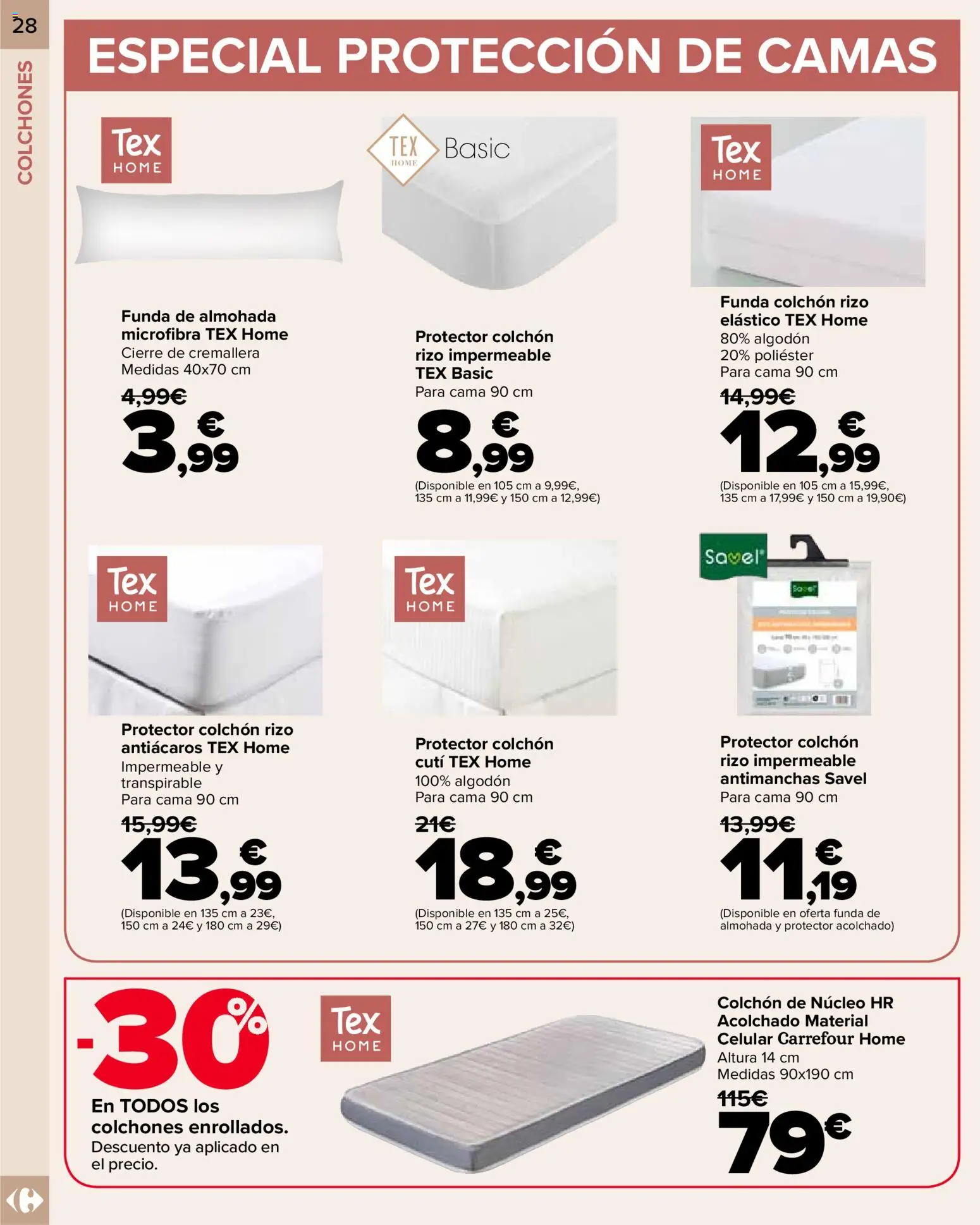 Carrefour folleto │ válido desde el 09.01.2026 | Página: 28 | Productos: Colchon, Funda, Cama, Almohada