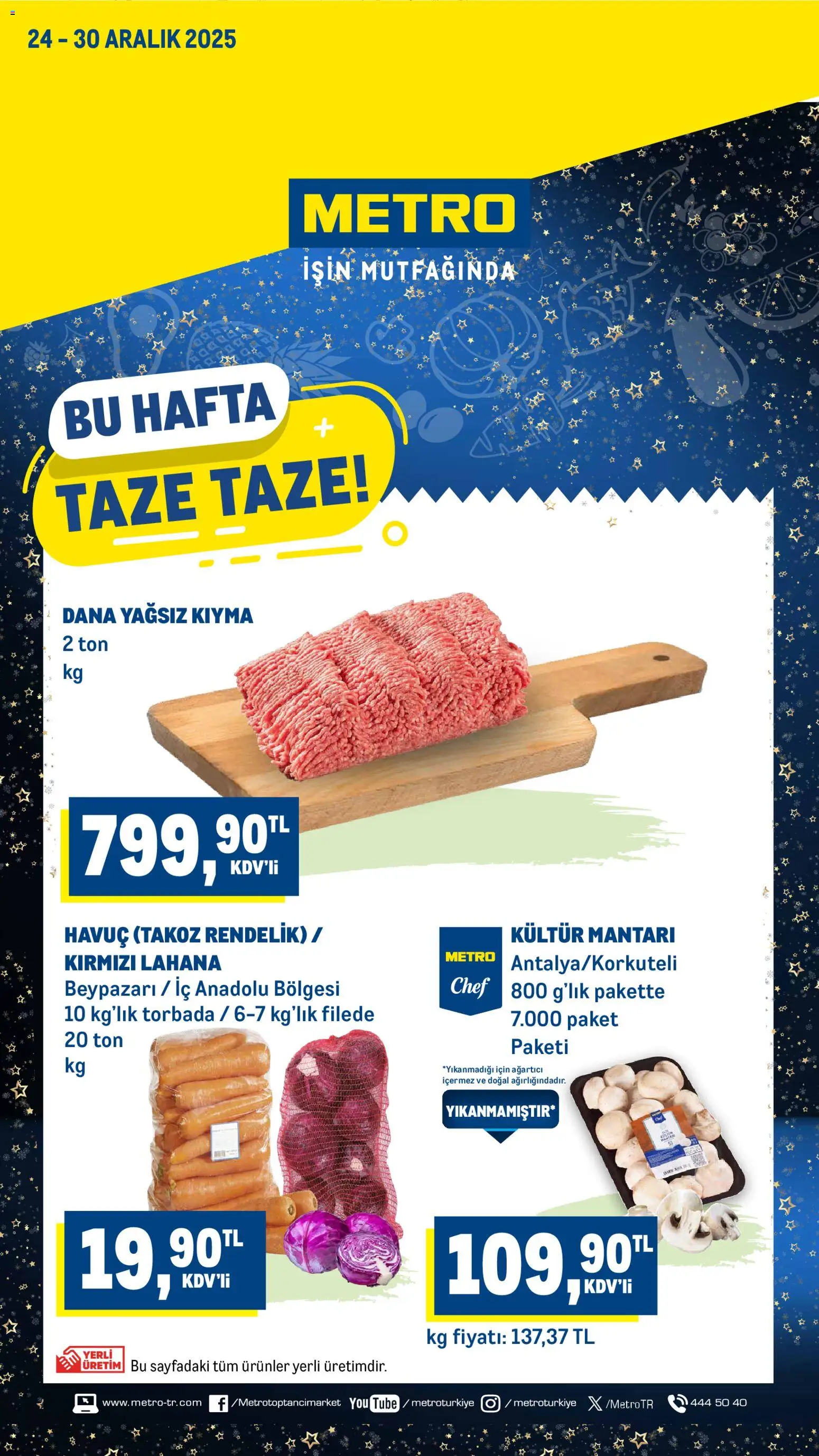 Metro Katalog - 24.12.2025 tarihinden itibaren geçerlidir | Sayfa: 1 | Ürünler: Havuç, Kıyma, Lahana