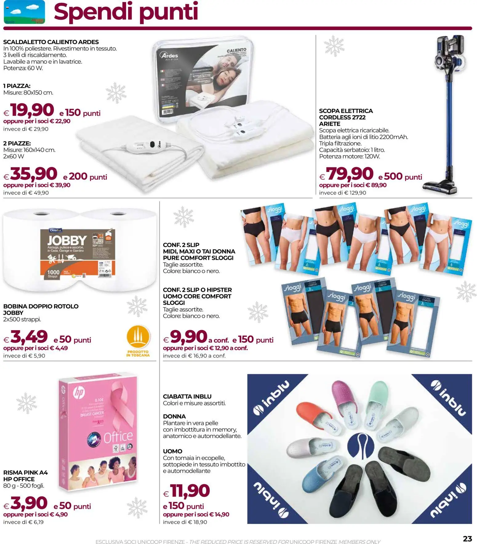 Volantino COOP del 27.12.2025 | Pagina: 23 | Prodotti: Scopa elettrica, Slip, Scopa, Batteria