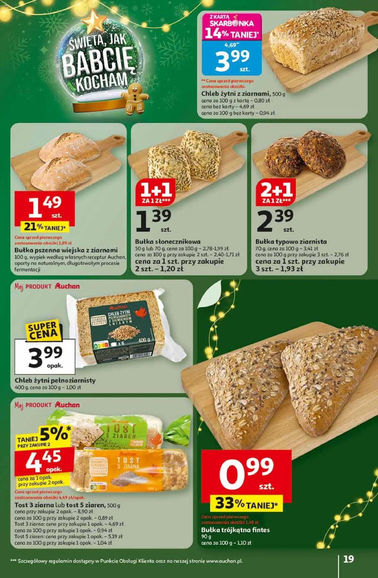 Auchan Black Friday od 13.11.2025 | Strona: 19 | Produkty: Karta, Chleb żytni, Bułka, Chleb