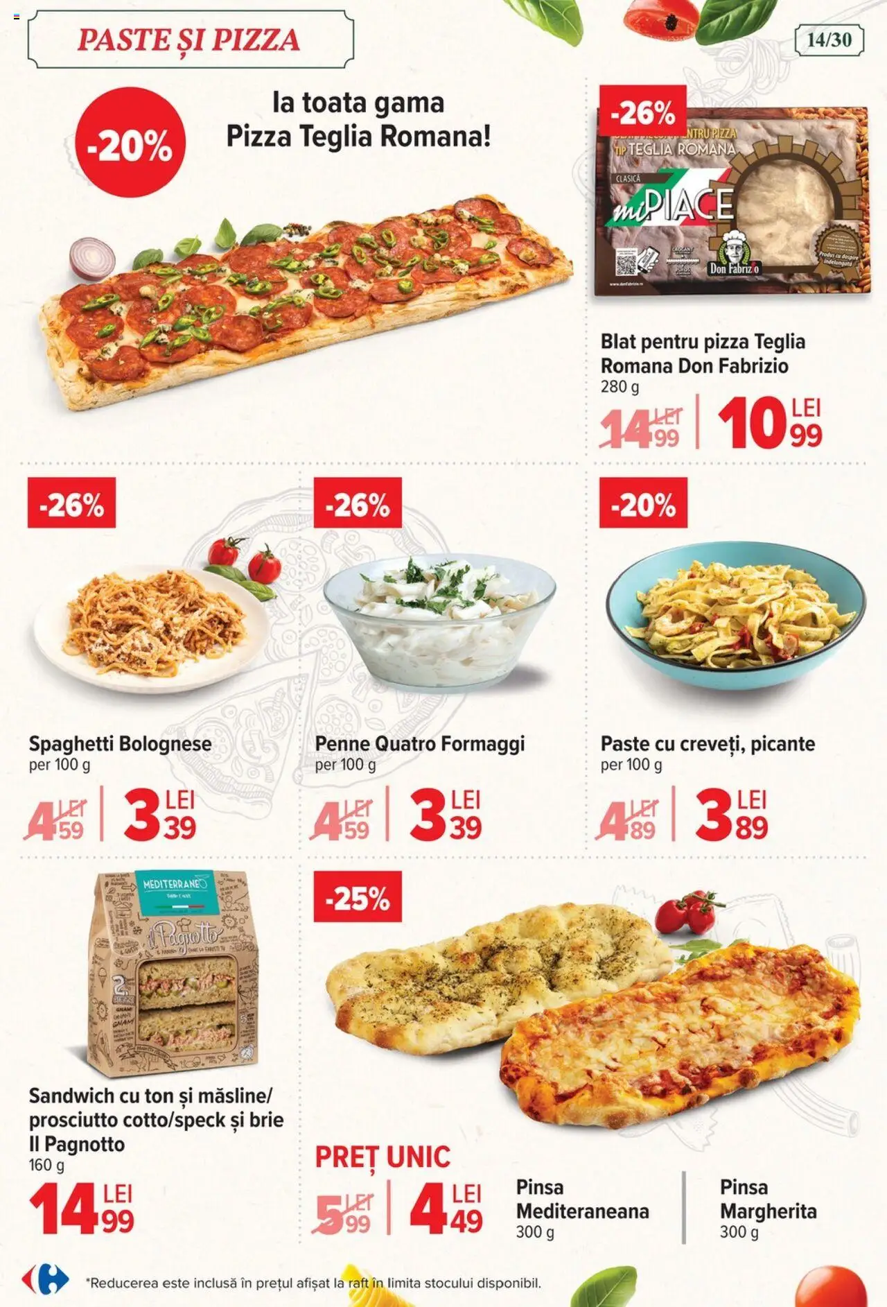 Carrefour catalog - Italian weeks – valabil de la 06.08.2025 | Pagină: 14 | Produse: Raft, Pizza, Paste