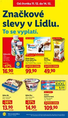 Náhled letáku Kinder Pinguí / Kinder Mléčný Řez, 8 x 30 g / 10 x 28 g od 11.12.2025 | Strana: 20 | Produkty: Kinder mléčný řez, Kinder Pinguí, Kinder, Müllermilch