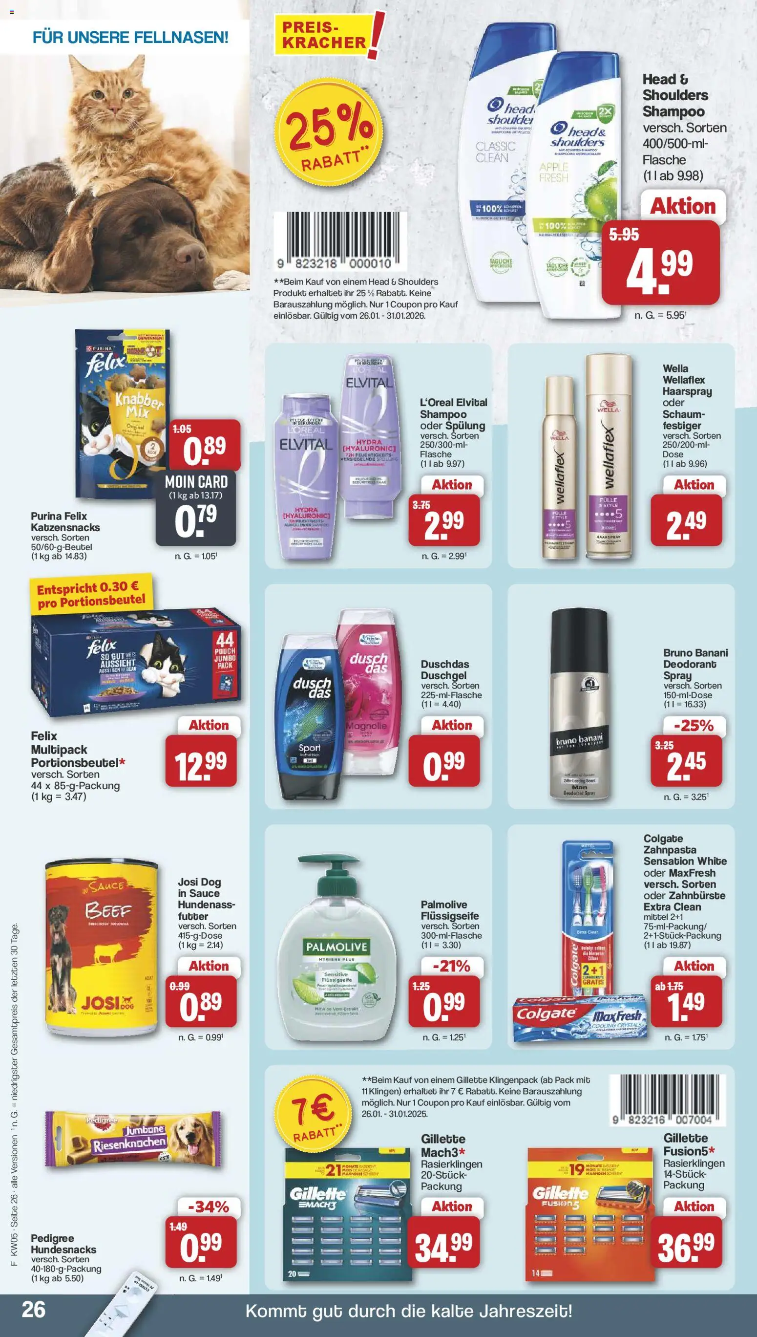 Famila Nordwest Prospekt 	 – gültig ab 26.01.2026 | Seite: 26 | Produkte: Spülung, Duschgel, Zahnbürste, Duschdas