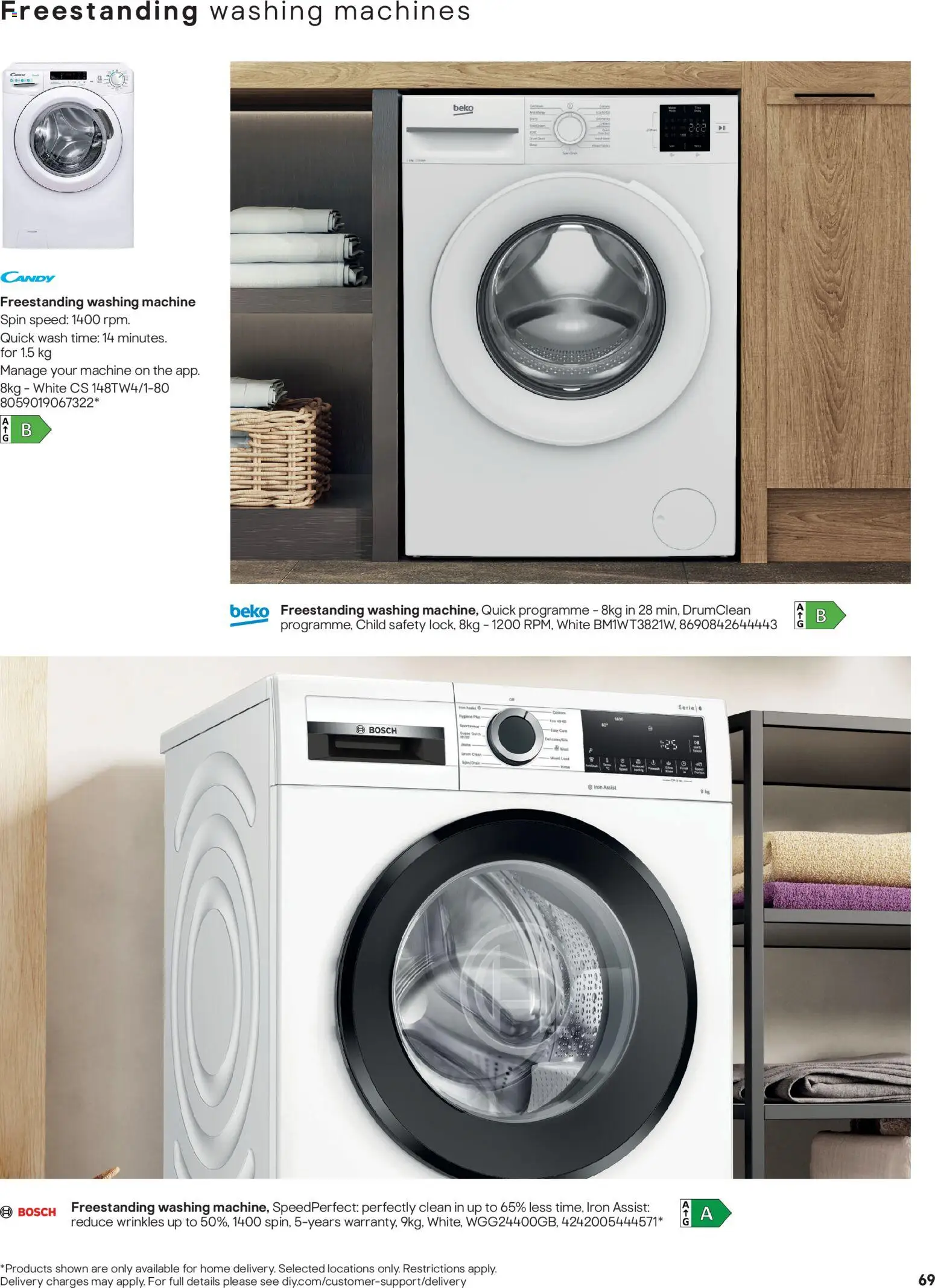 {H1} | Page: 69 | Products: Washing machine, Iron