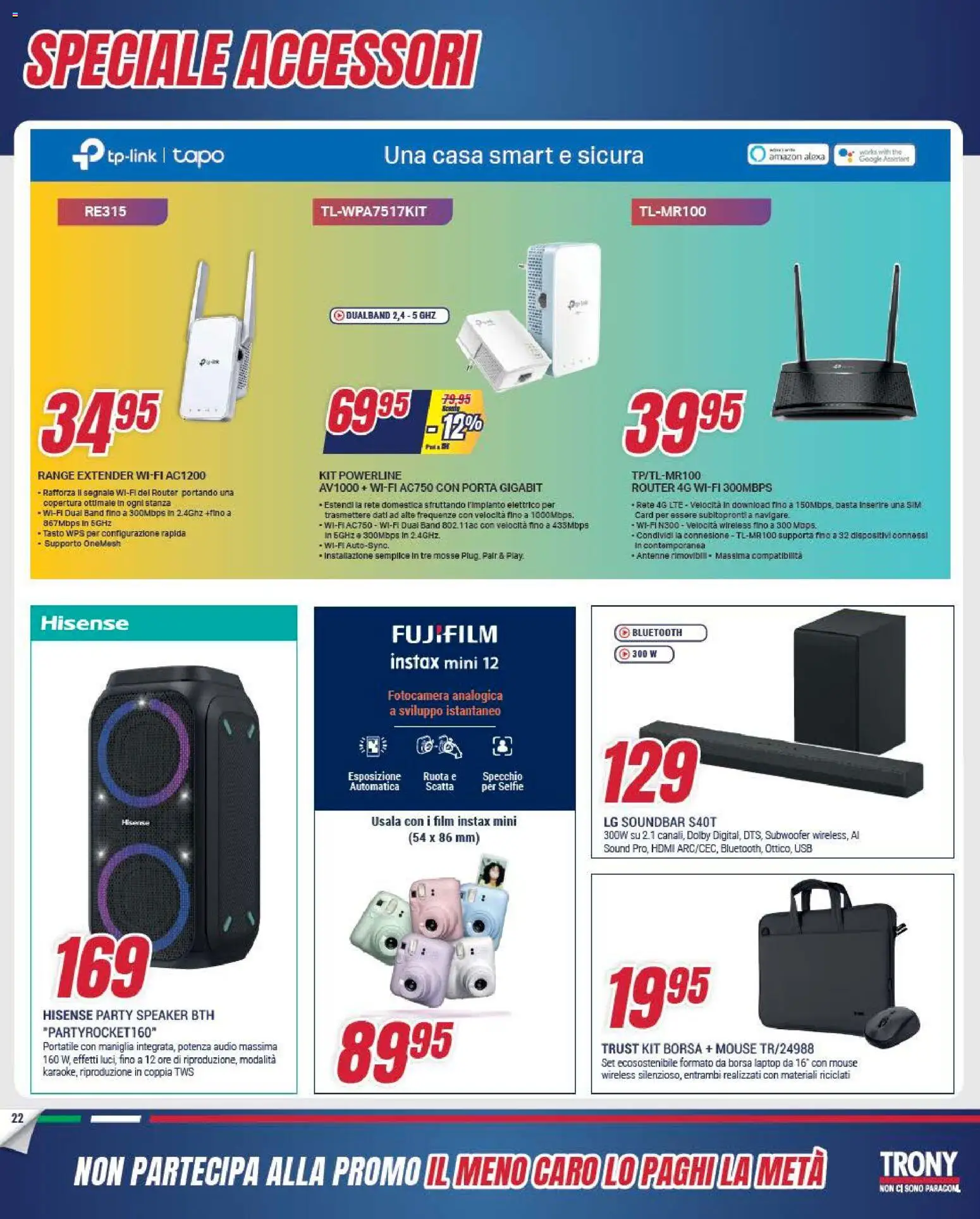 Volantino Trony del 19.02.2026 | Pagina: 22 | Prodotti: Router, Soundbar, Mouse, USB