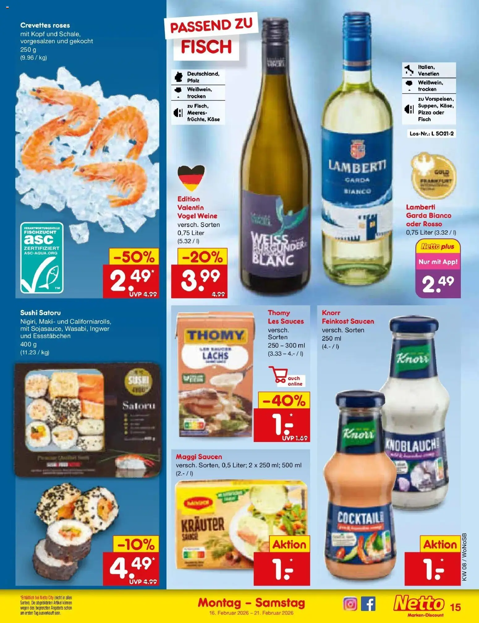 Netto Marken-Discount prospekt Friedrichsdorf	 – gültig ab 16.02.2026 | Seite: 17 | Produkte: Knorr, Fisch, Knoblauch, Pizza